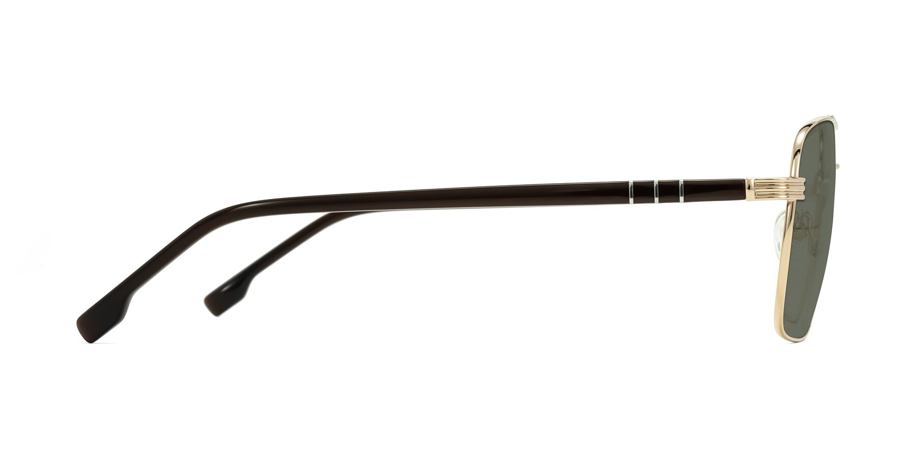 Side of Flinders in Gold with Gray Polarized Lenses