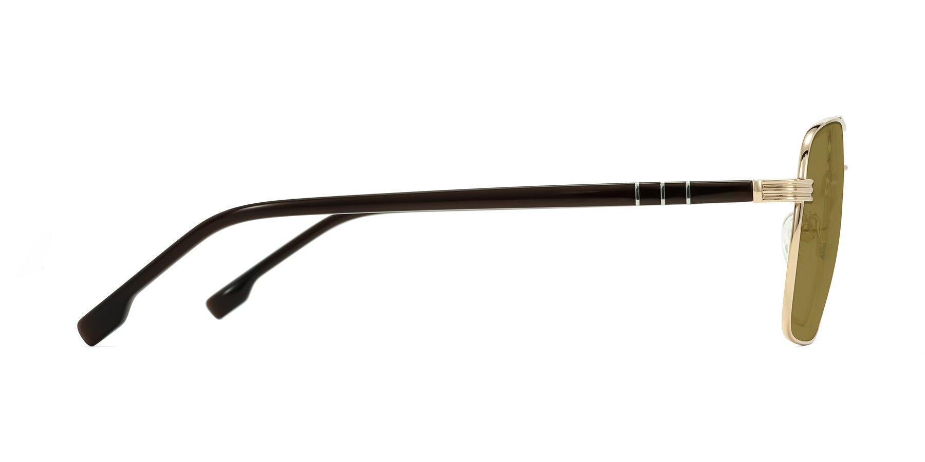 Side of Flinders in Gold with Brown Polarized Lenses