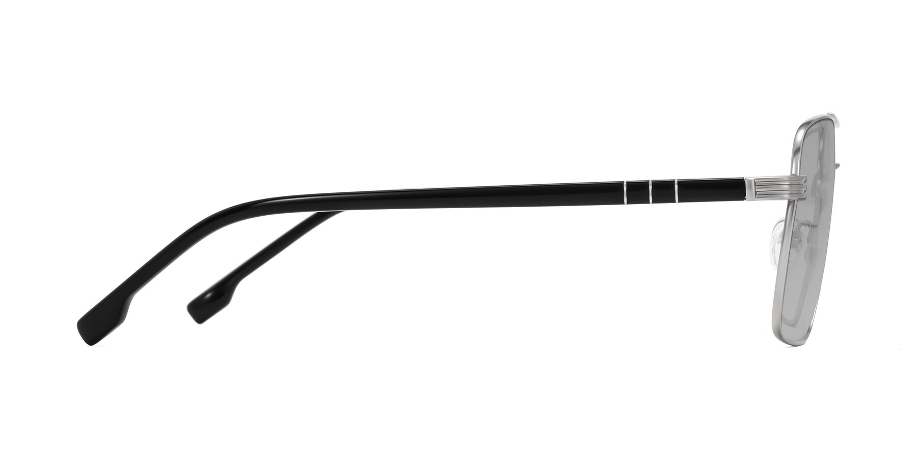 Side of Flinders in Matte Silver with Light Gray Tinted Lenses