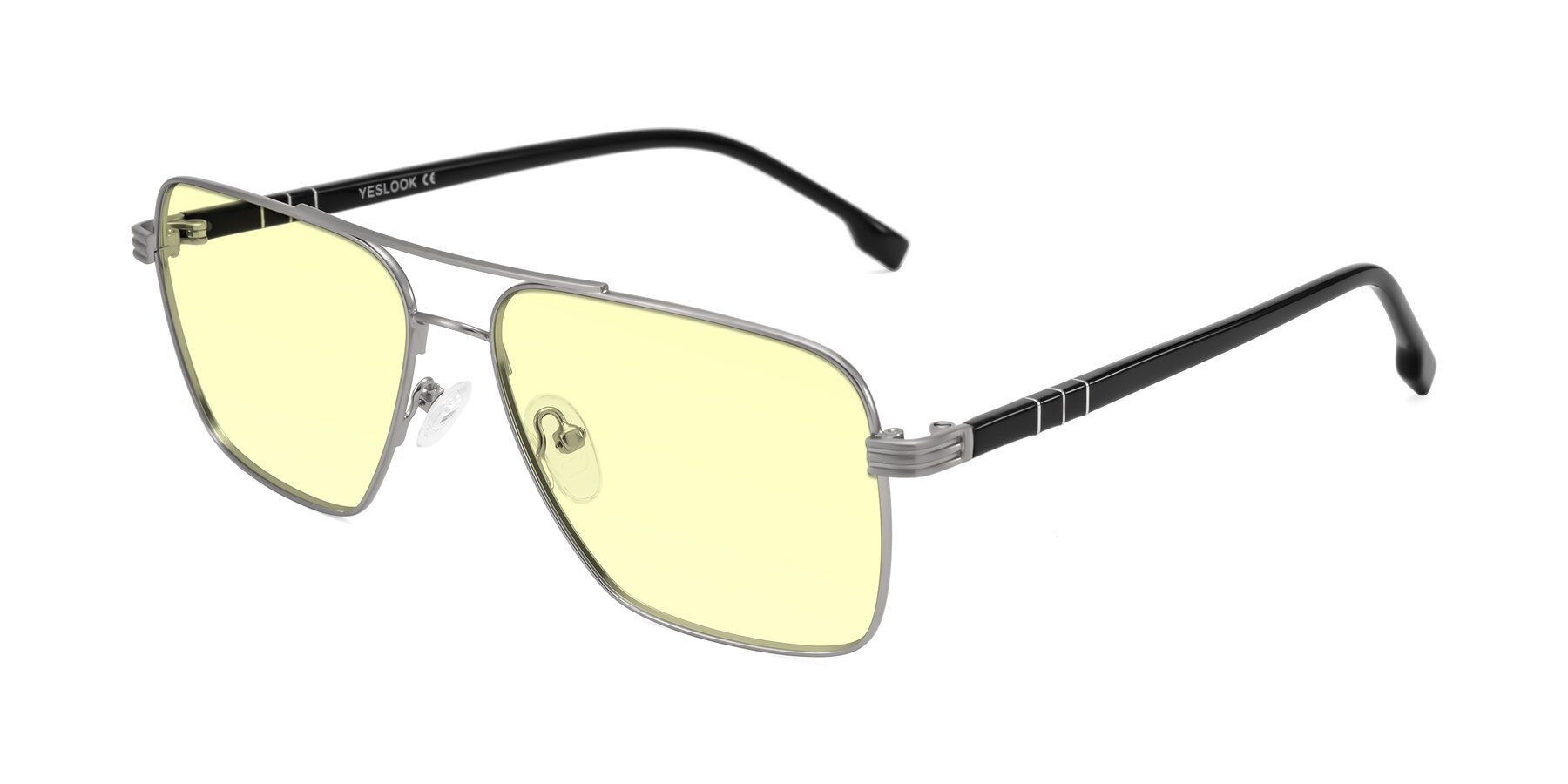 Angle of Flinders in Matte Silver with Light Yellow Tinted Lenses
