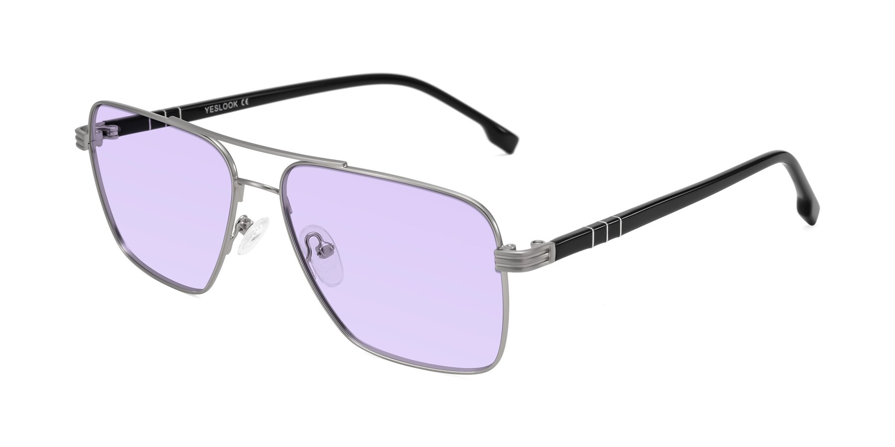 Angle of Flinders in Matte Silver with Light Purple Tinted Lenses