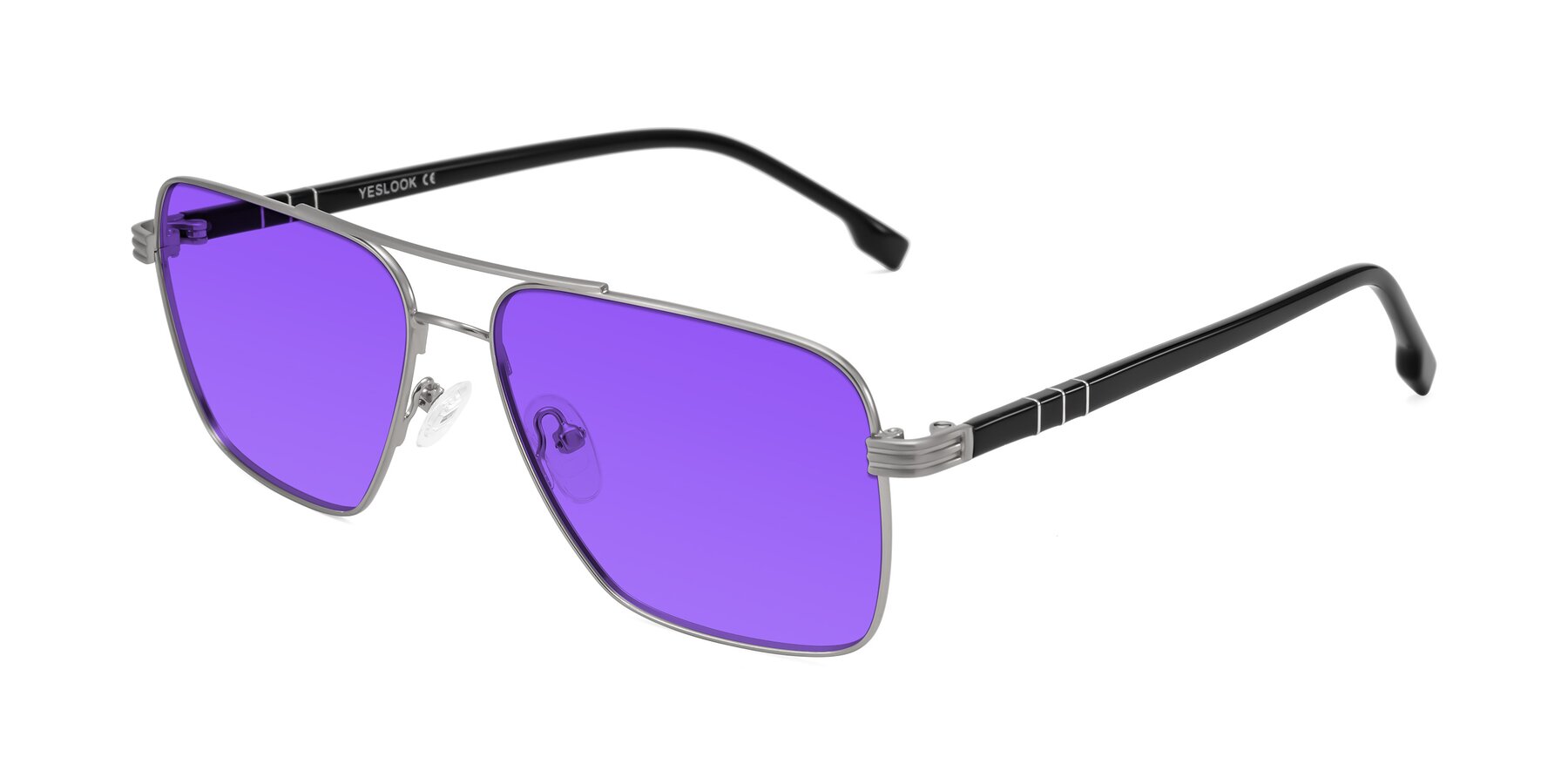 Angle of Flinders in Matte Silver with Purple Tinted Lenses
