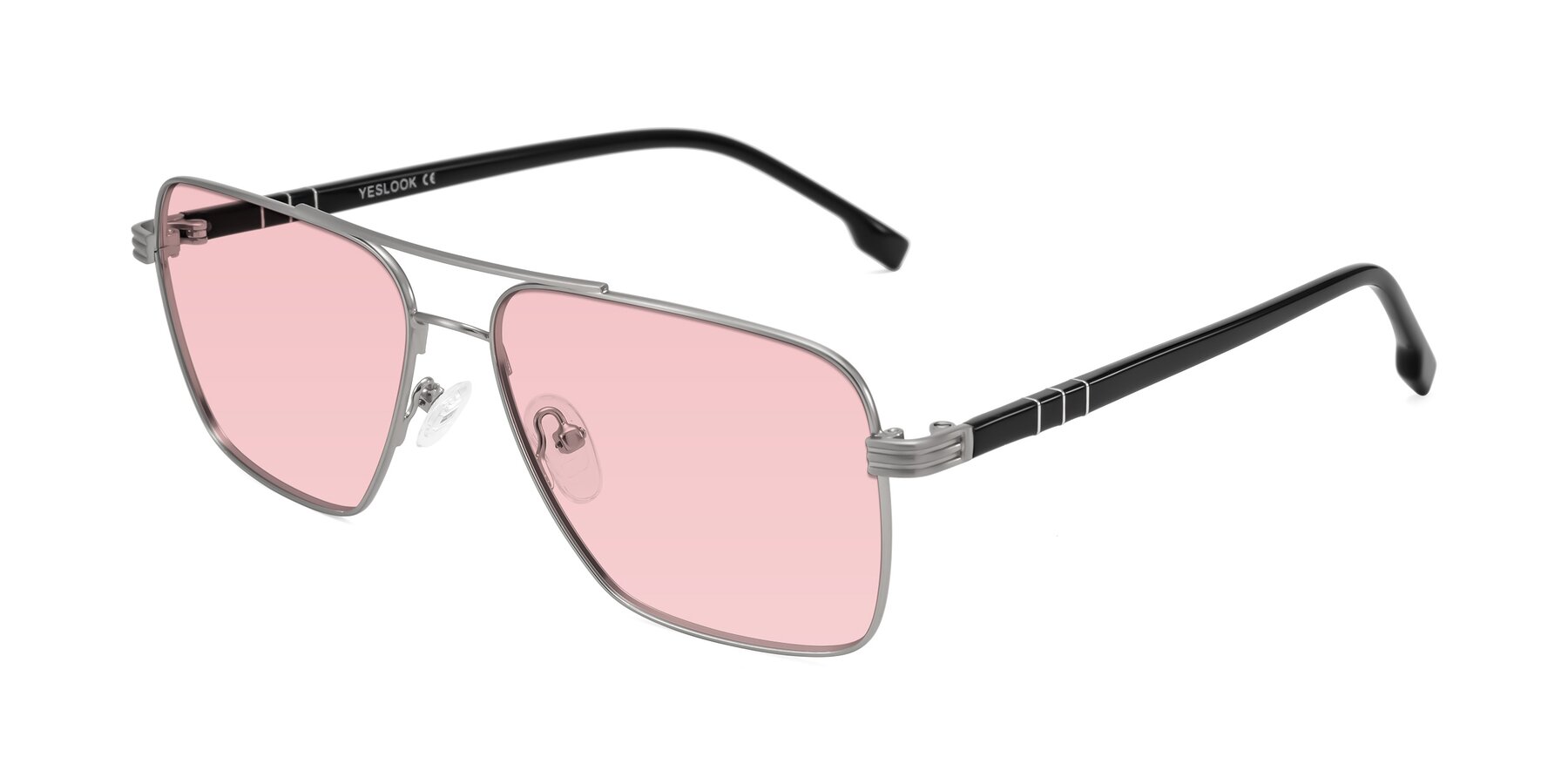 Angle of Flinders in Matte Silver with Light Garnet Tinted Lenses