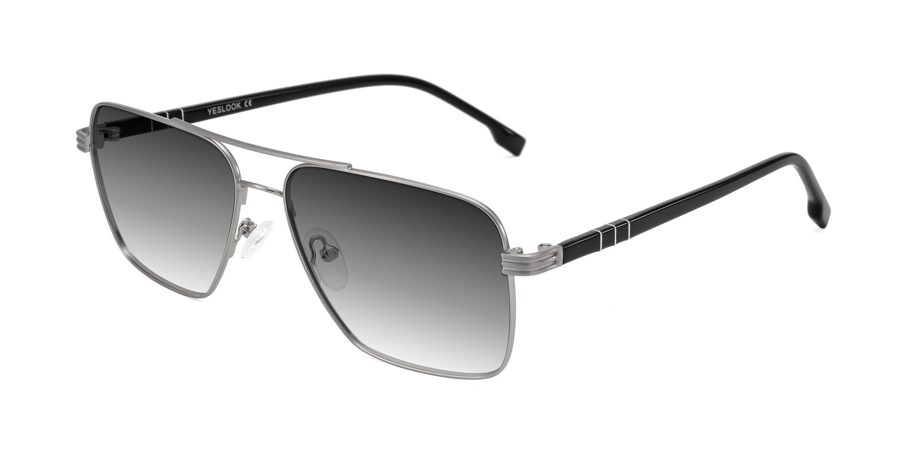 Angle of Flinders in Matte Silver with Gray Gradient Lenses