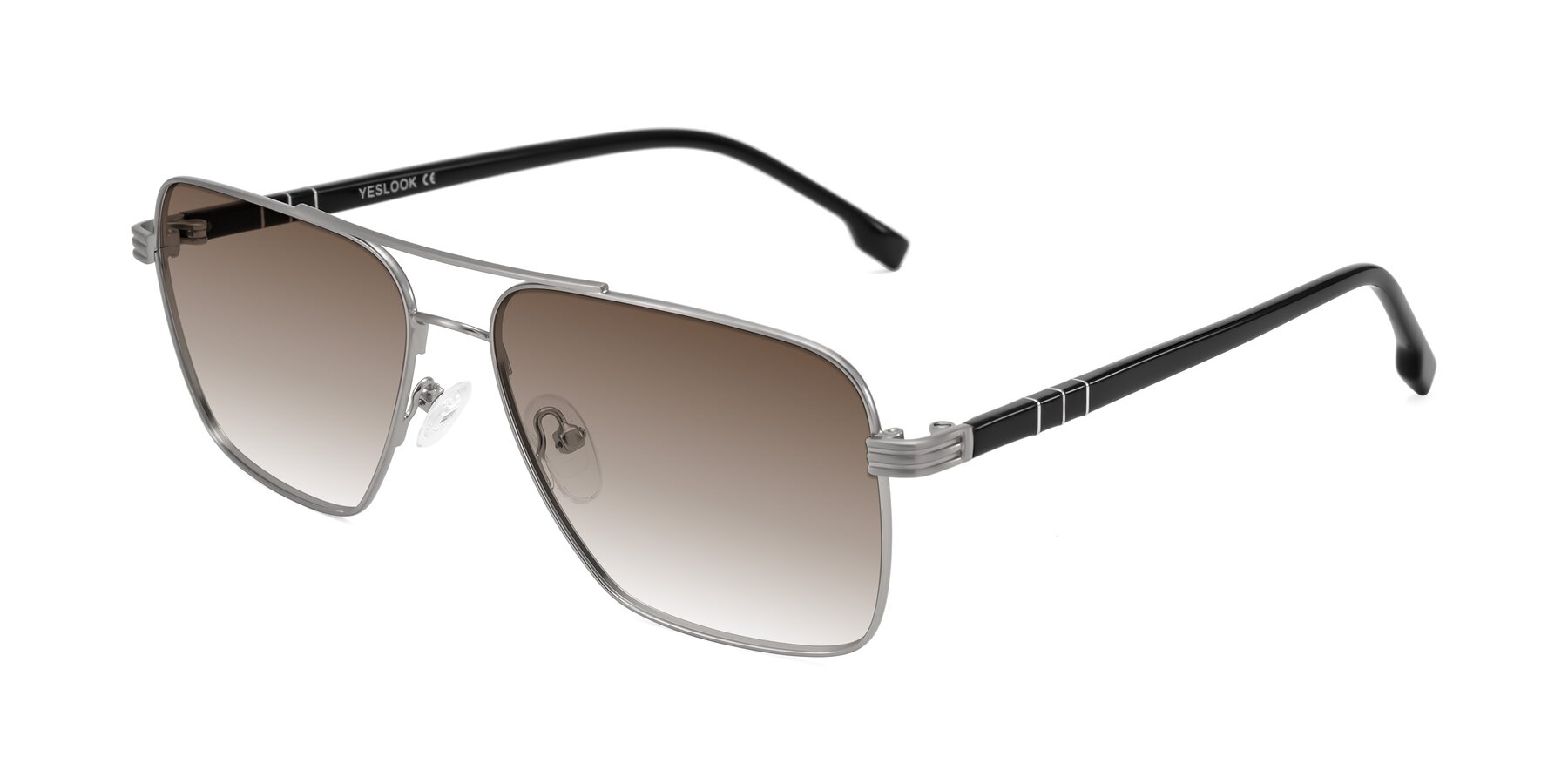 Angle of Flinders in Matte Silver with Brown Gradient Lenses