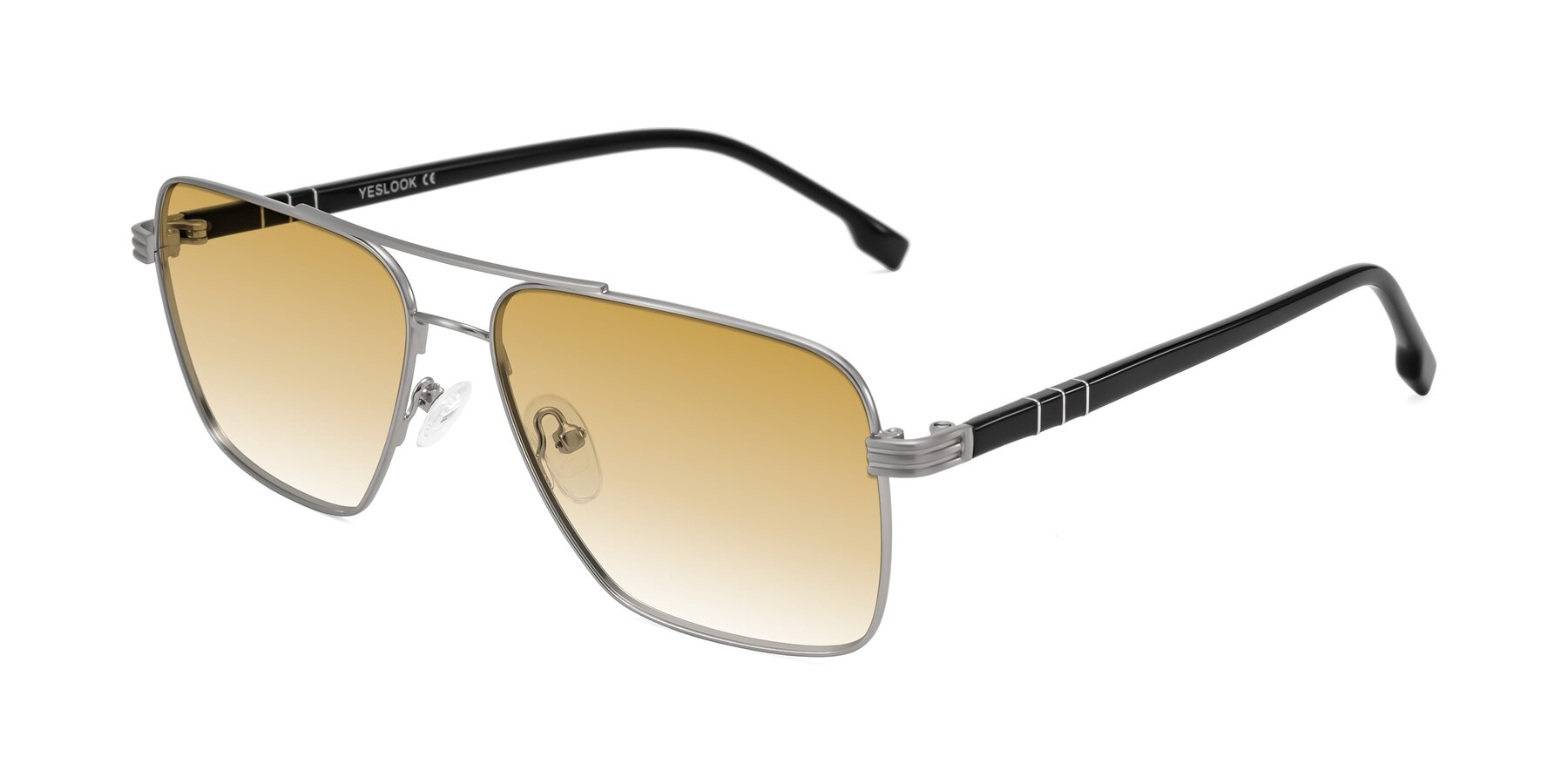 Angle of Flinders in Matte Silver with Champagne Gradient Lenses