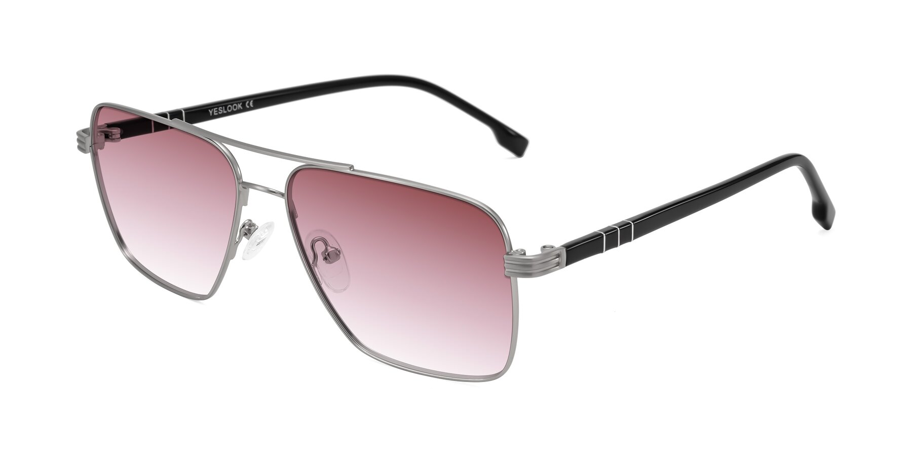 Angle of Flinders in Matte Silver with Garnet Gradient Lenses