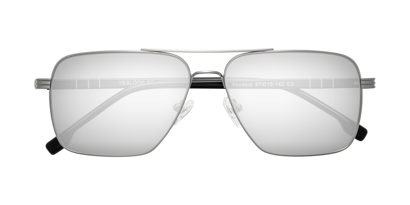 Flinders - Matte Silver Flash Mirrored Sunglasses