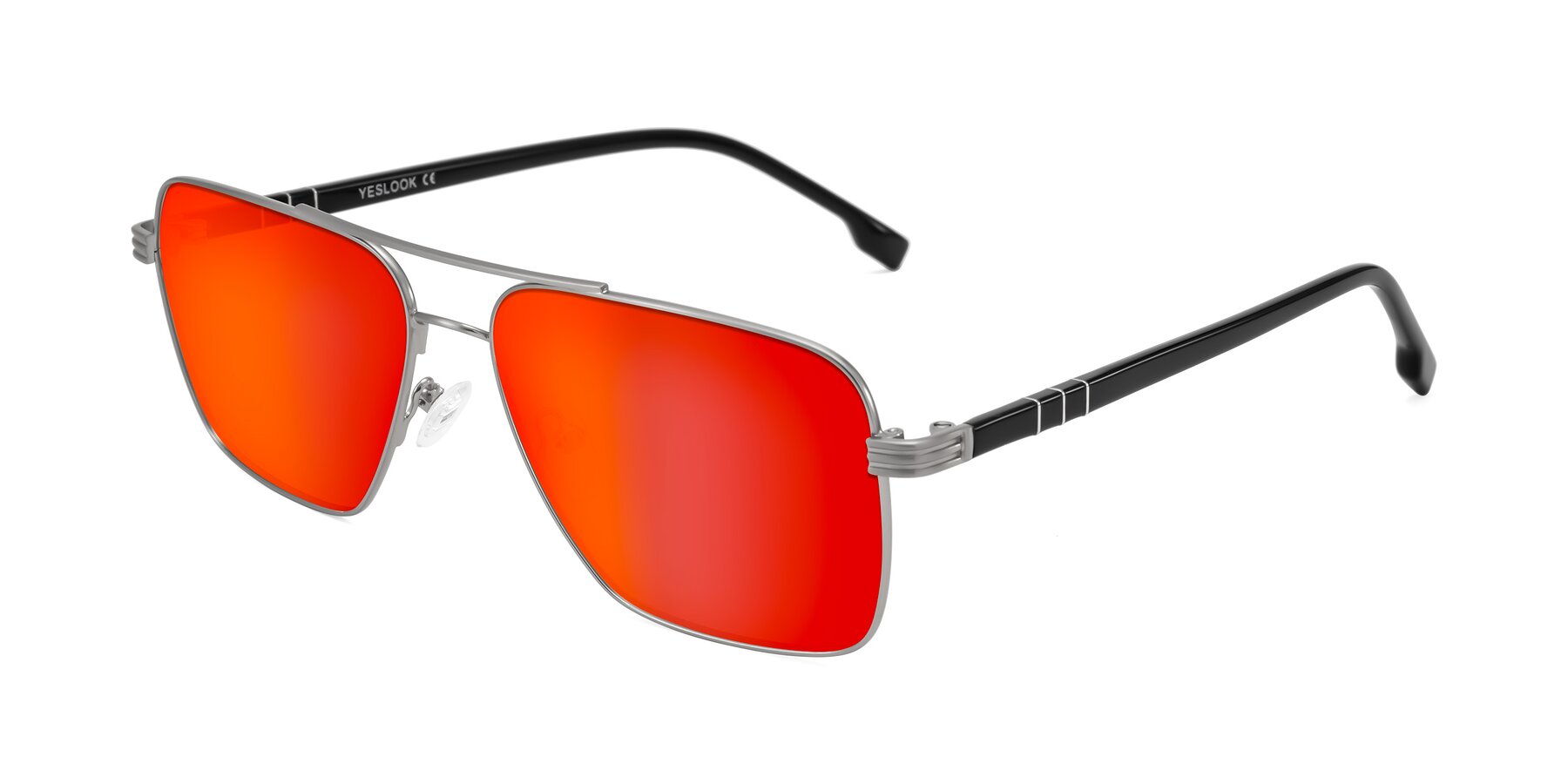 Angle of Flinders in Matte Silver with Red Gold Mirrored Lenses