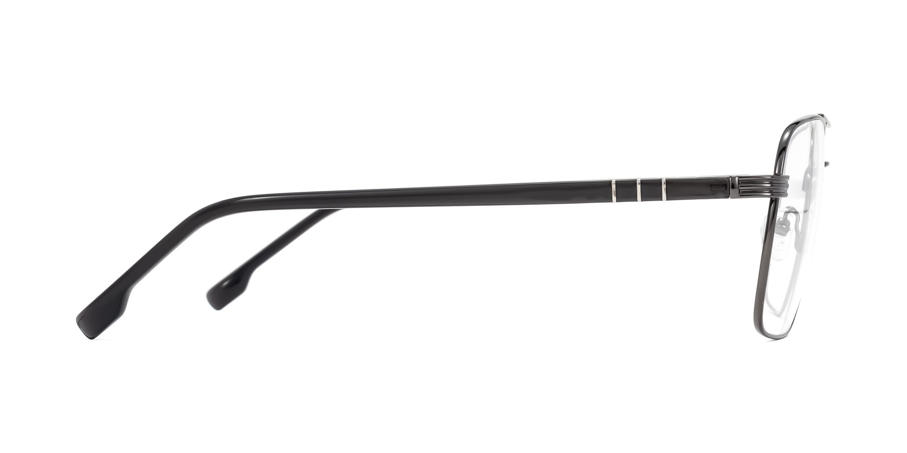Side of Flinders in Gunmetal with Clear Reading Eyeglass Lenses