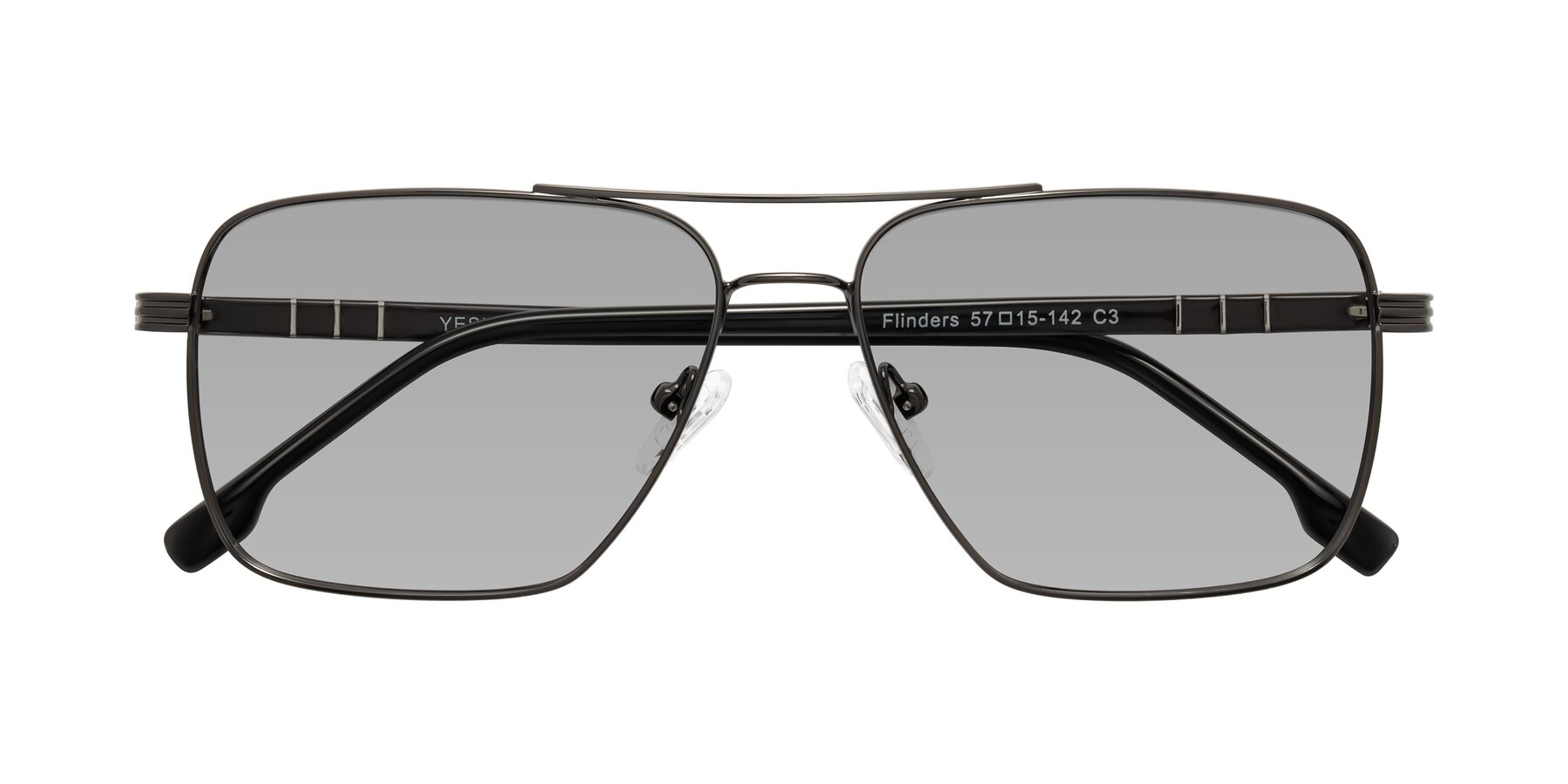 Folded Front of Flinders in Gunmetal with Light Gray Tinted Lenses
