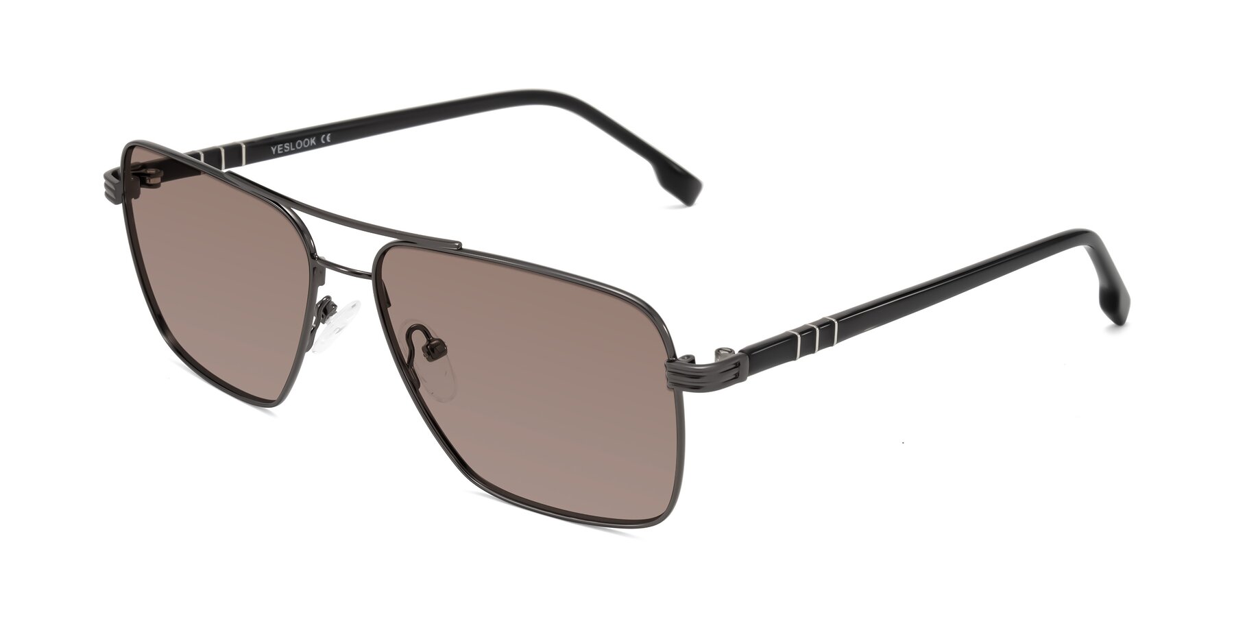 Angle of Flinders in Gunmetal with Medium Brown Tinted Lenses