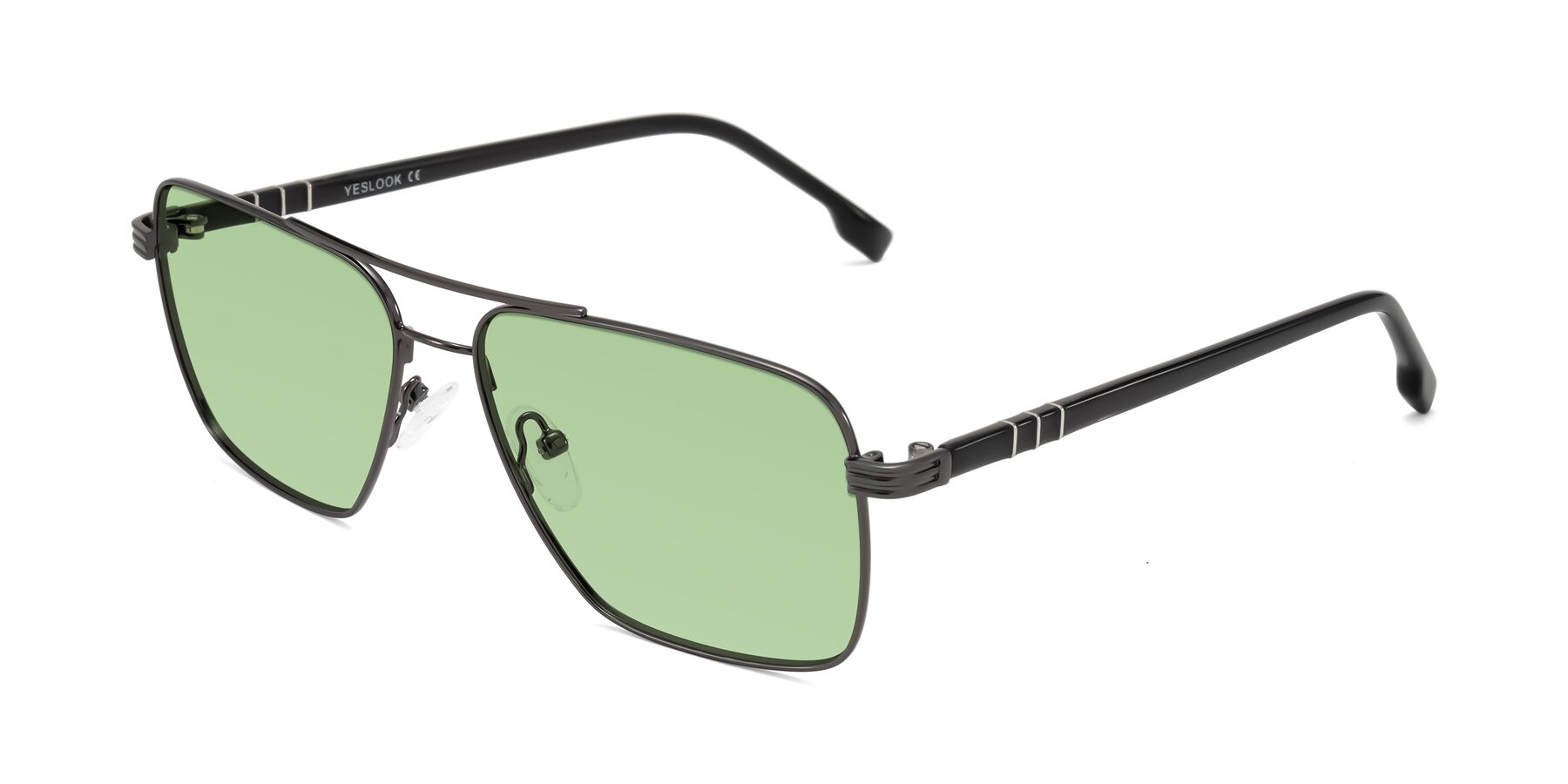 Angle of Flinders in Gunmetal with Medium Green Tinted Lenses