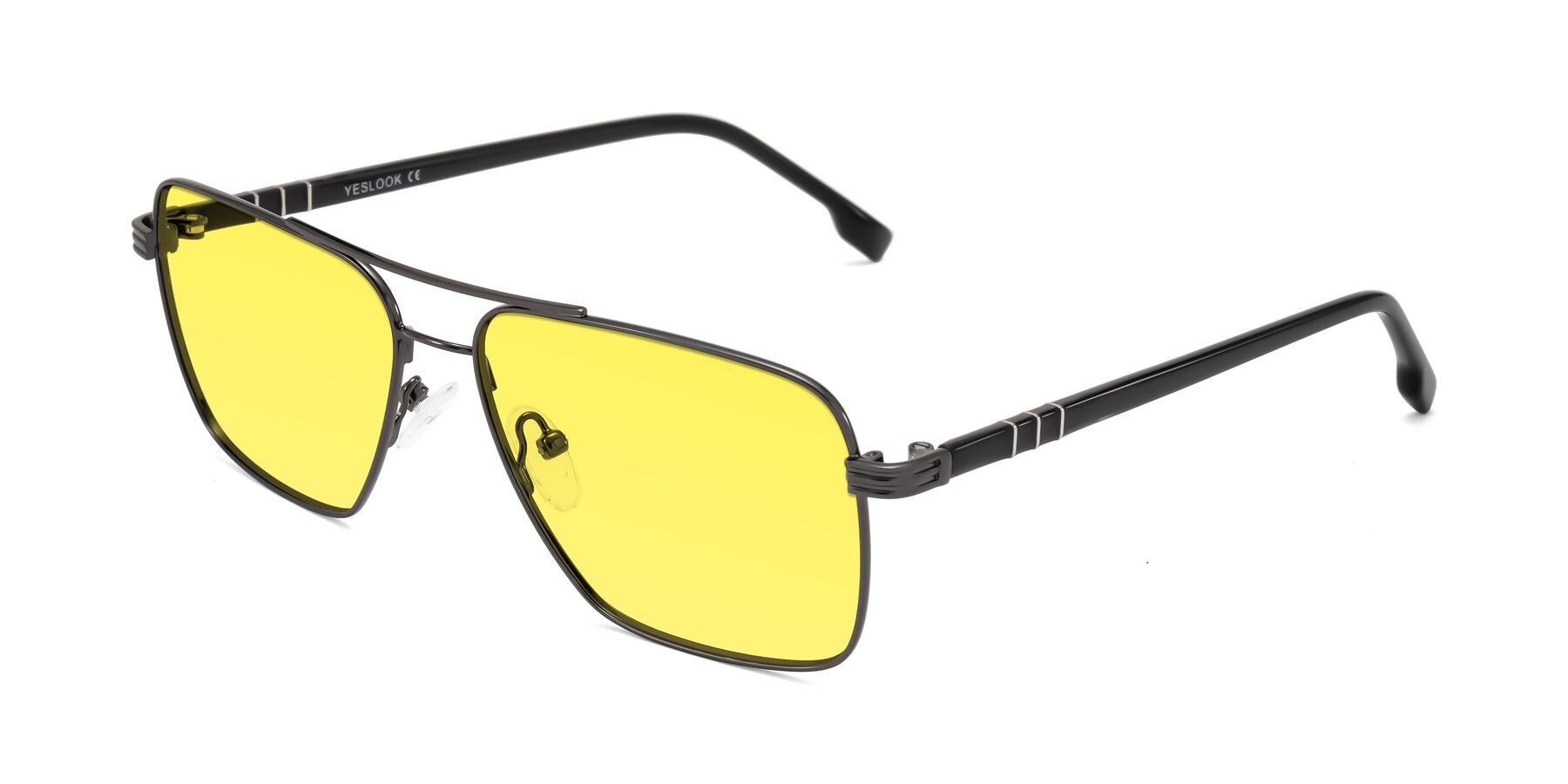 Angle of Flinders in Gunmetal with Medium Yellow Tinted Lenses