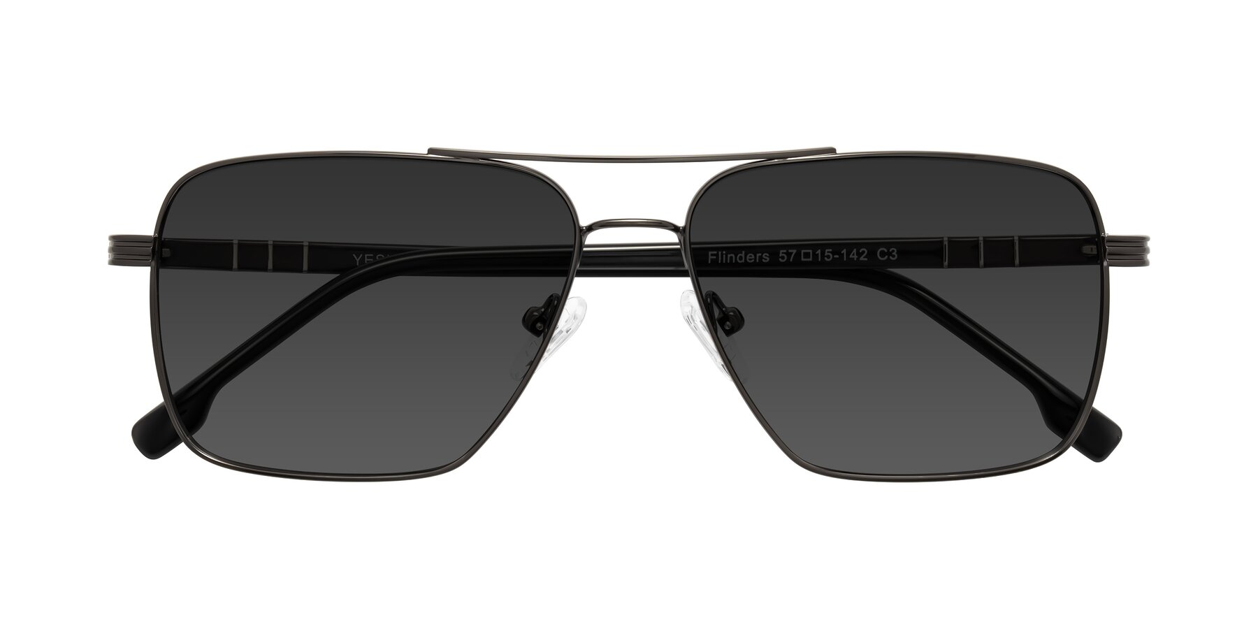 Folded Front of Flinders in Gunmetal with Gray Tinted Lenses