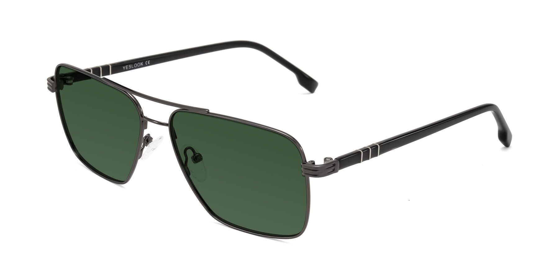 Angle of Flinders in Gunmetal with Green Tinted Lenses