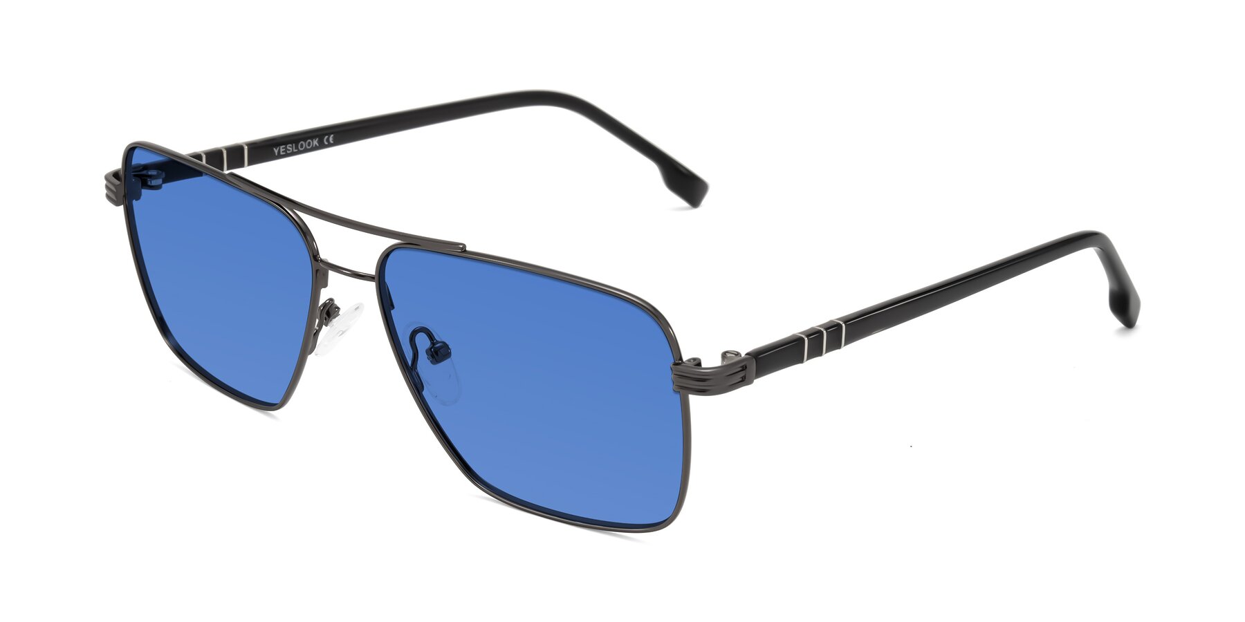 Angle of Flinders in Gunmetal with Blue Tinted Lenses
