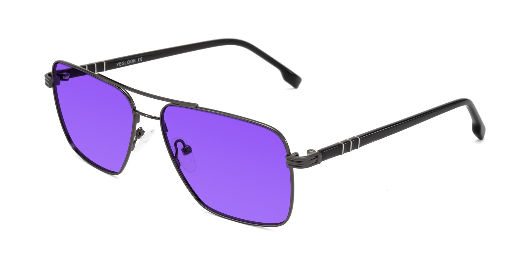Angle of Flinders in Gunmetal with Purple Tinted Lenses