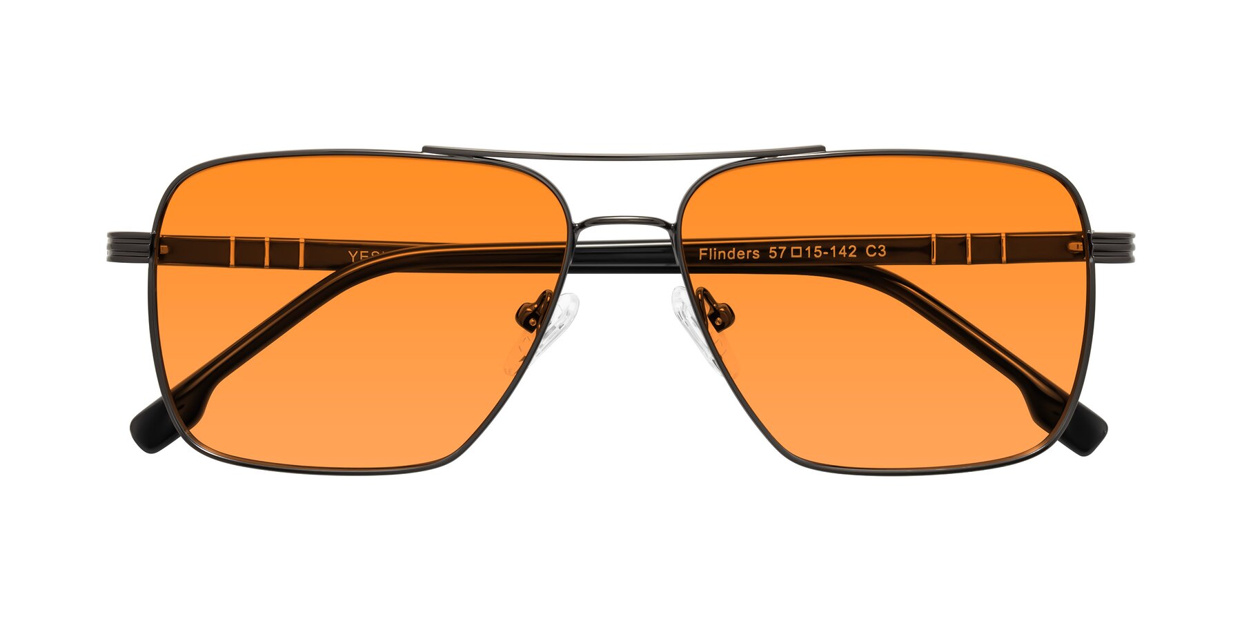 Folded Front of Flinders in Gunmetal with Orange Tinted Lenses