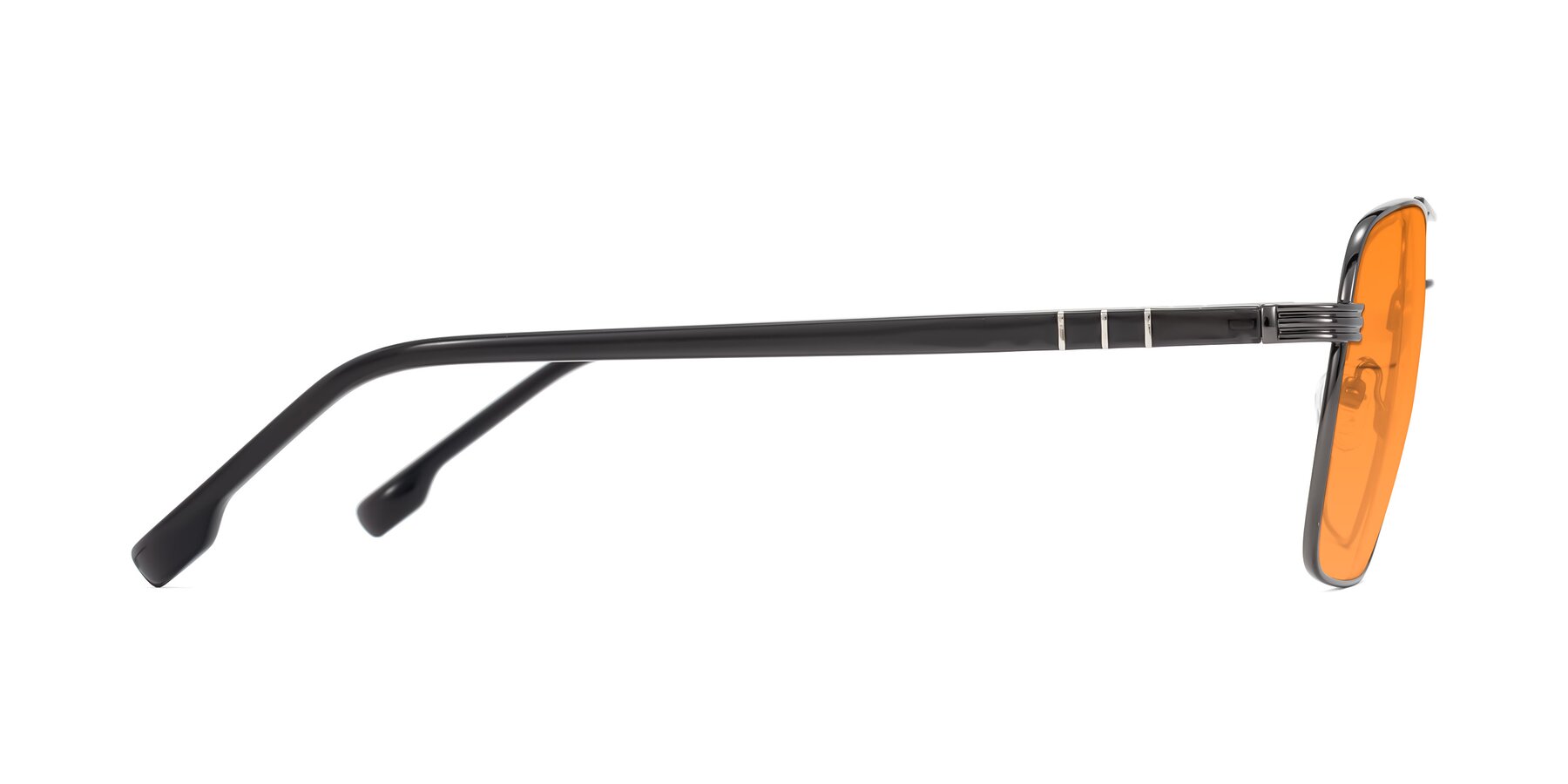 Side of Flinders in Gunmetal with Orange Tinted Lenses