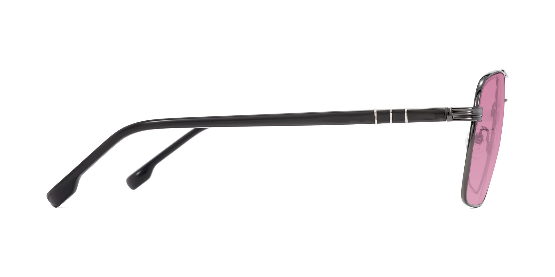 Side of Flinders in Gunmetal with Medium Wine Tinted Lenses