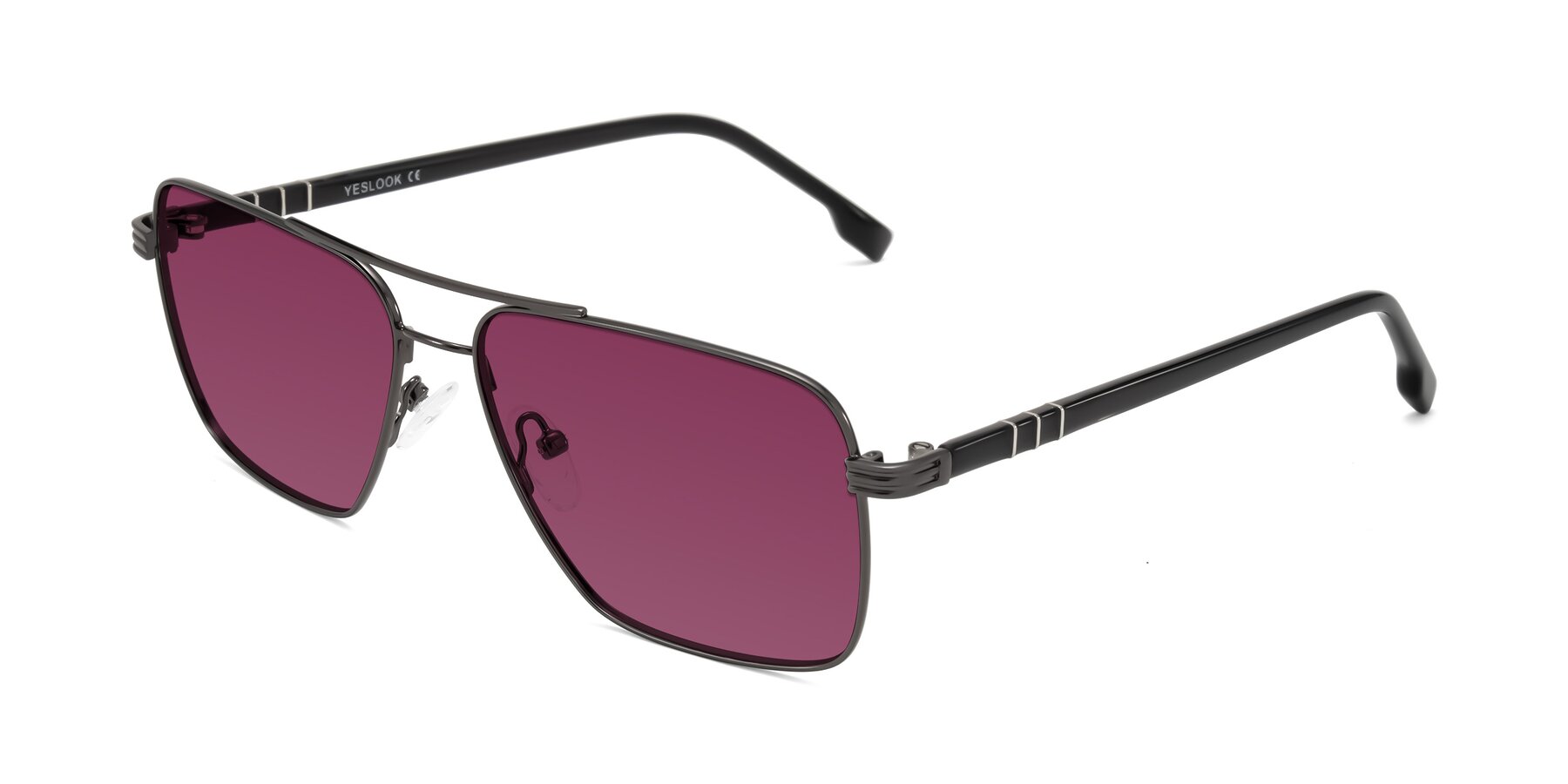 Angle of Flinders in Gunmetal with Wine Tinted Lenses