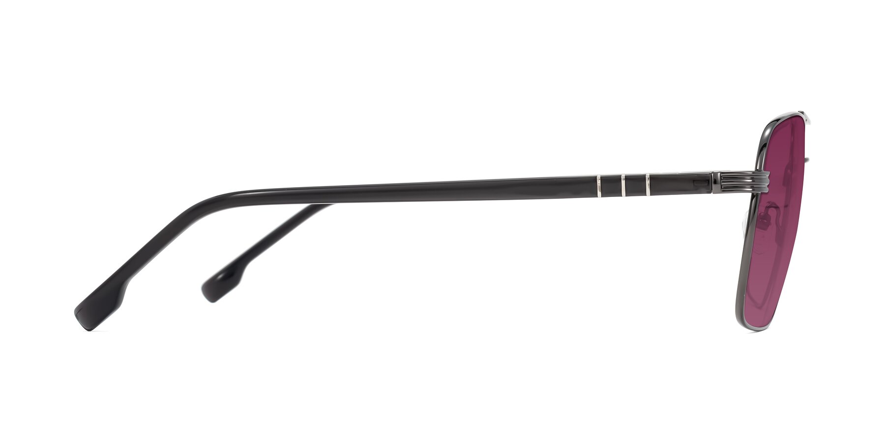 Side of Flinders in Gunmetal with Wine Tinted Lenses