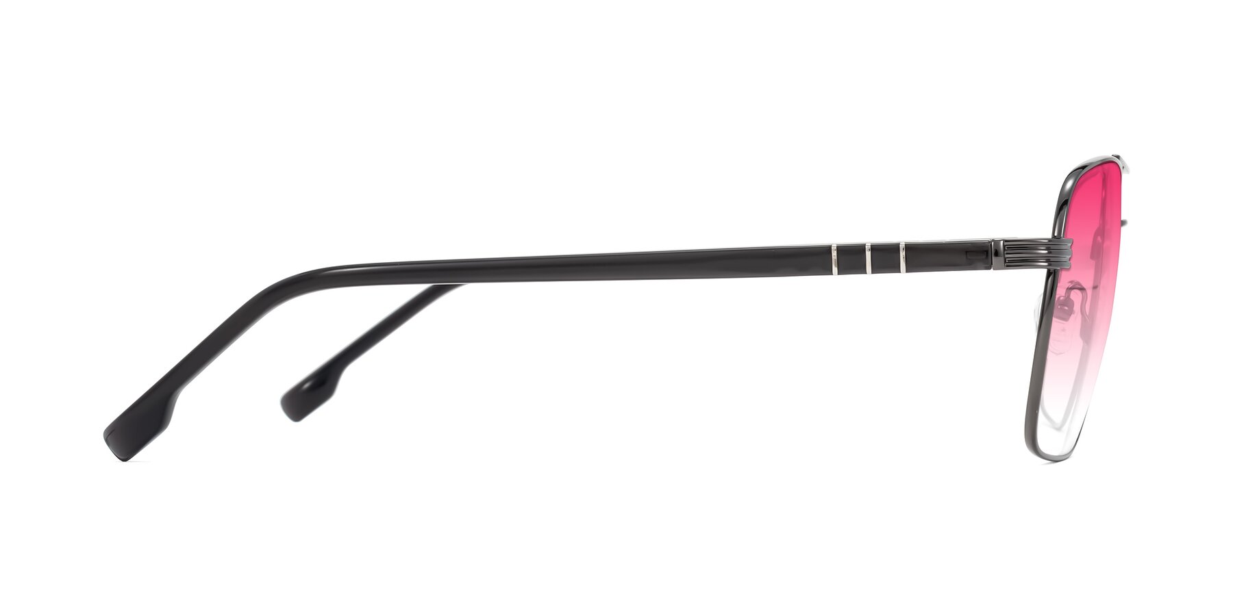 Side of Flinders in Gunmetal with Pink Gradient Lenses
