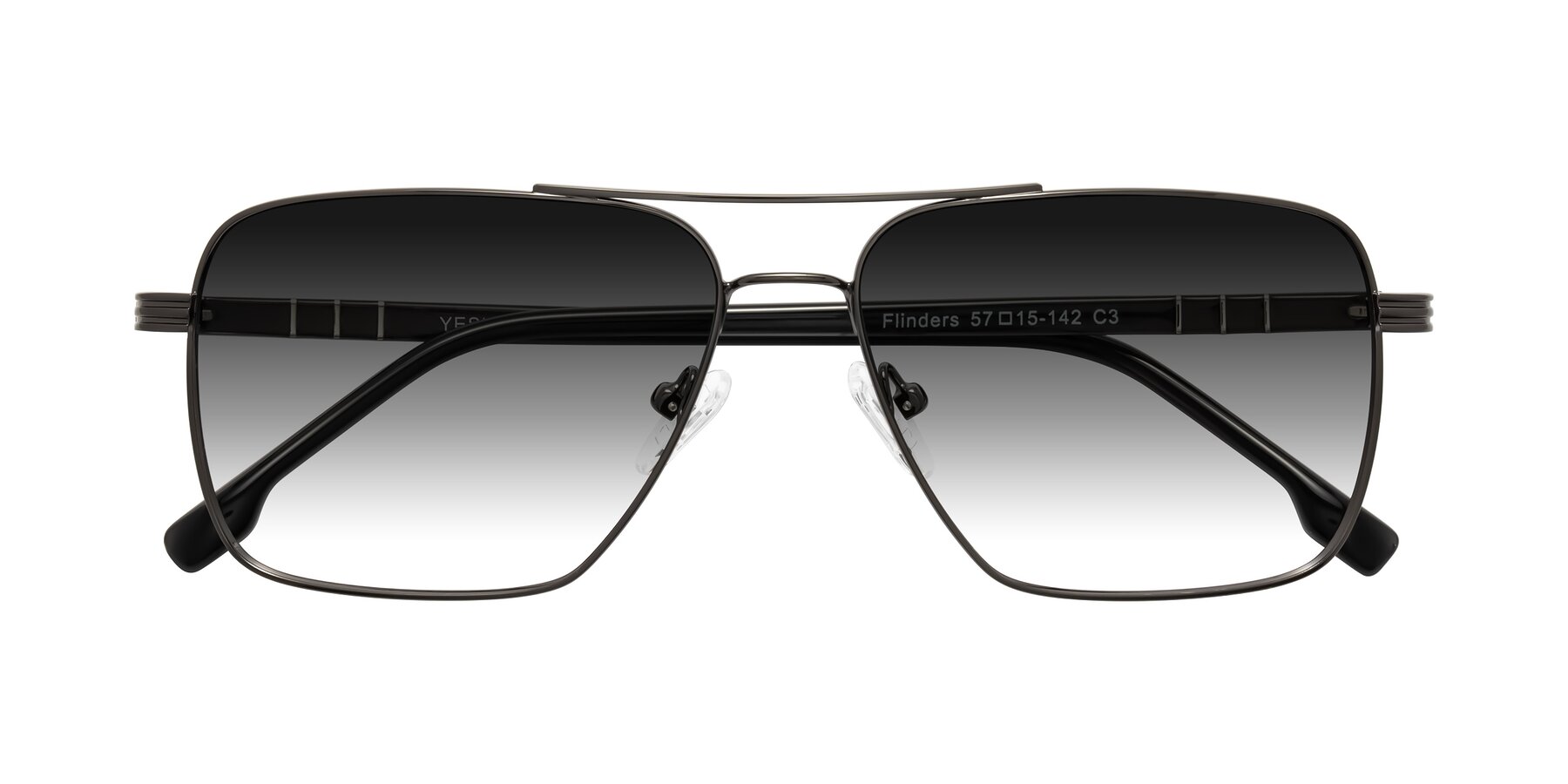 Folded Front of Flinders in Gunmetal with Gray Gradient Lenses