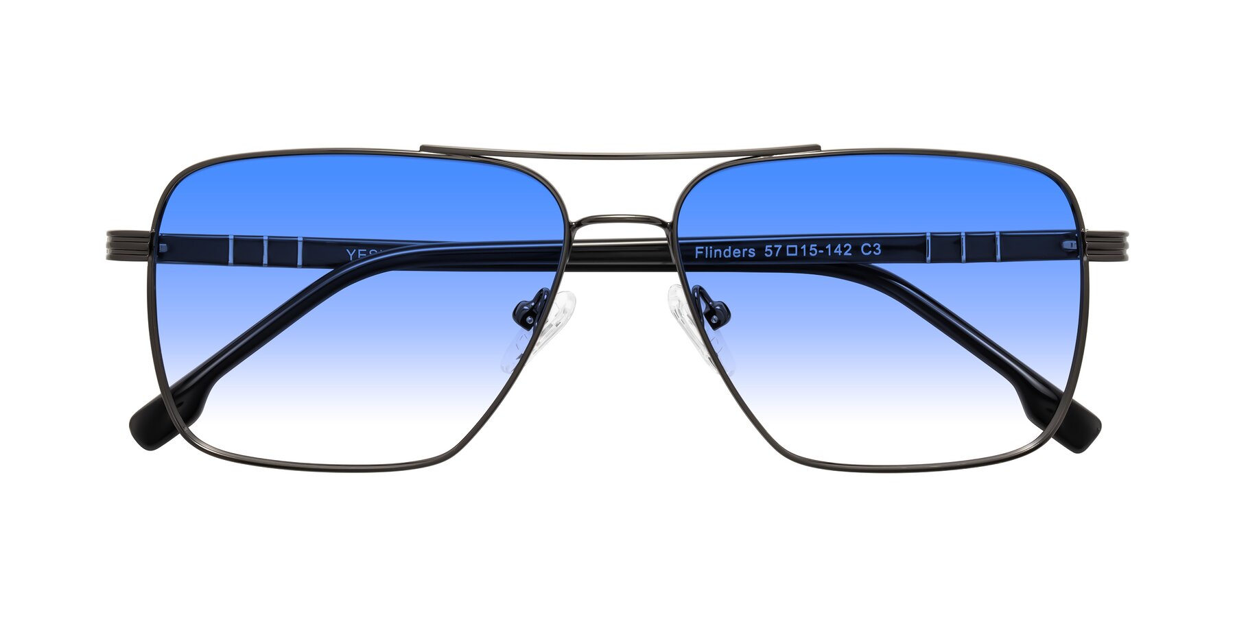 Folded Front of Flinders in Gunmetal with Blue Gradient Lenses