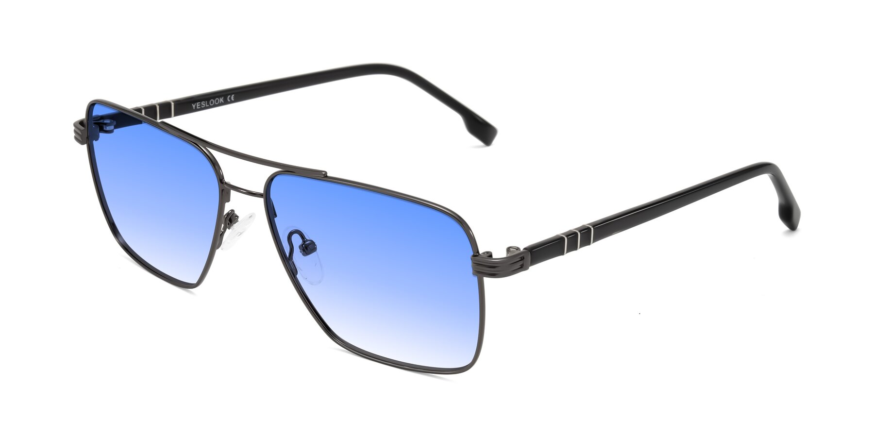 Angle of Flinders in Gunmetal with Blue Gradient Lenses