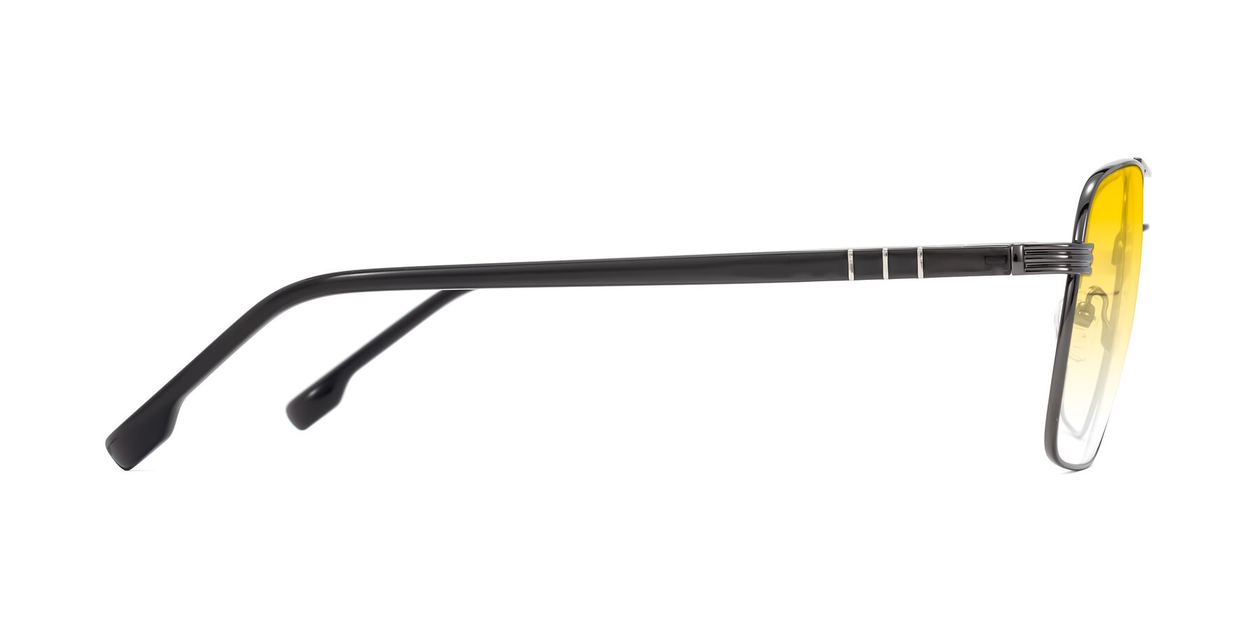 Side of Flinders in Gunmetal with Yellow Gradient Lenses