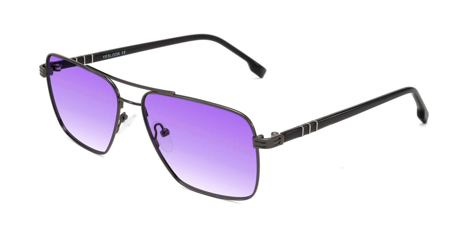 Angle of Flinders in Gunmetal with Purple Gradient Lenses