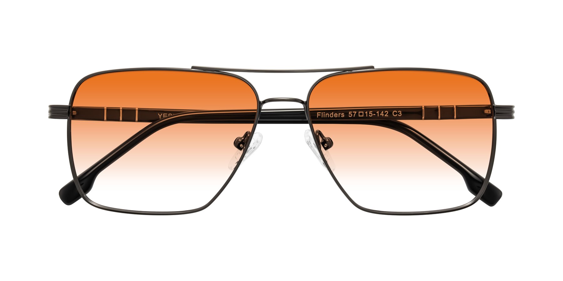 Folded Front of Flinders in Gunmetal with Orange Gradient Lenses