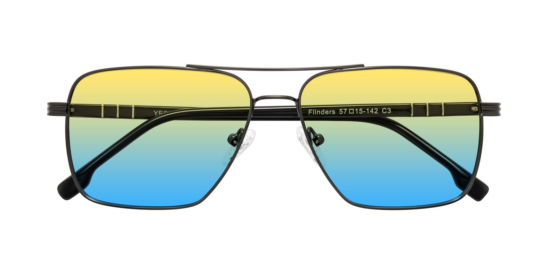 Folded Front of Flinders in Gunmetal with Yellow / Blue Gradient Lenses