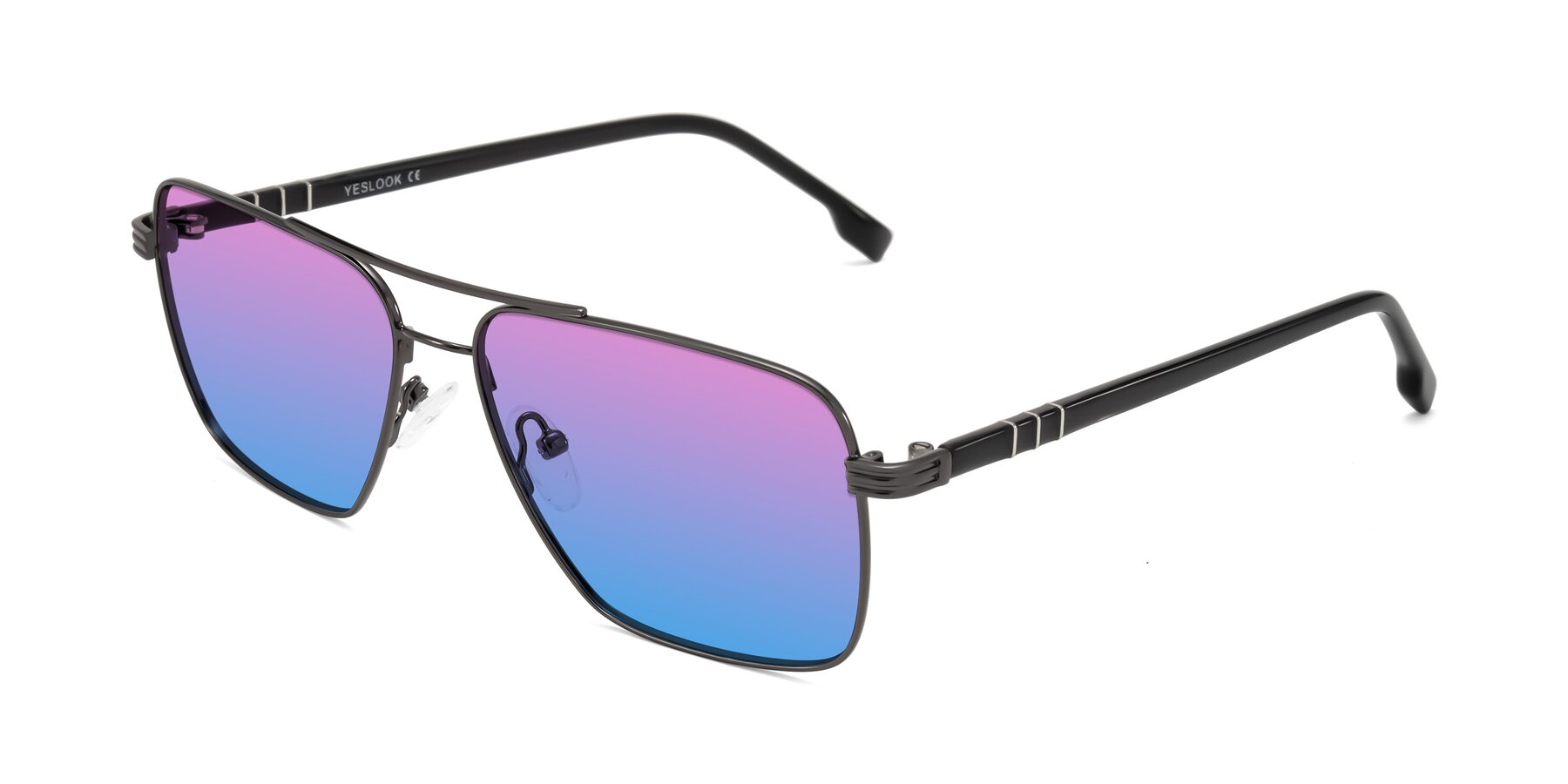 Angle of Flinders in Gunmetal with Pink / Blue Gradient Lenses