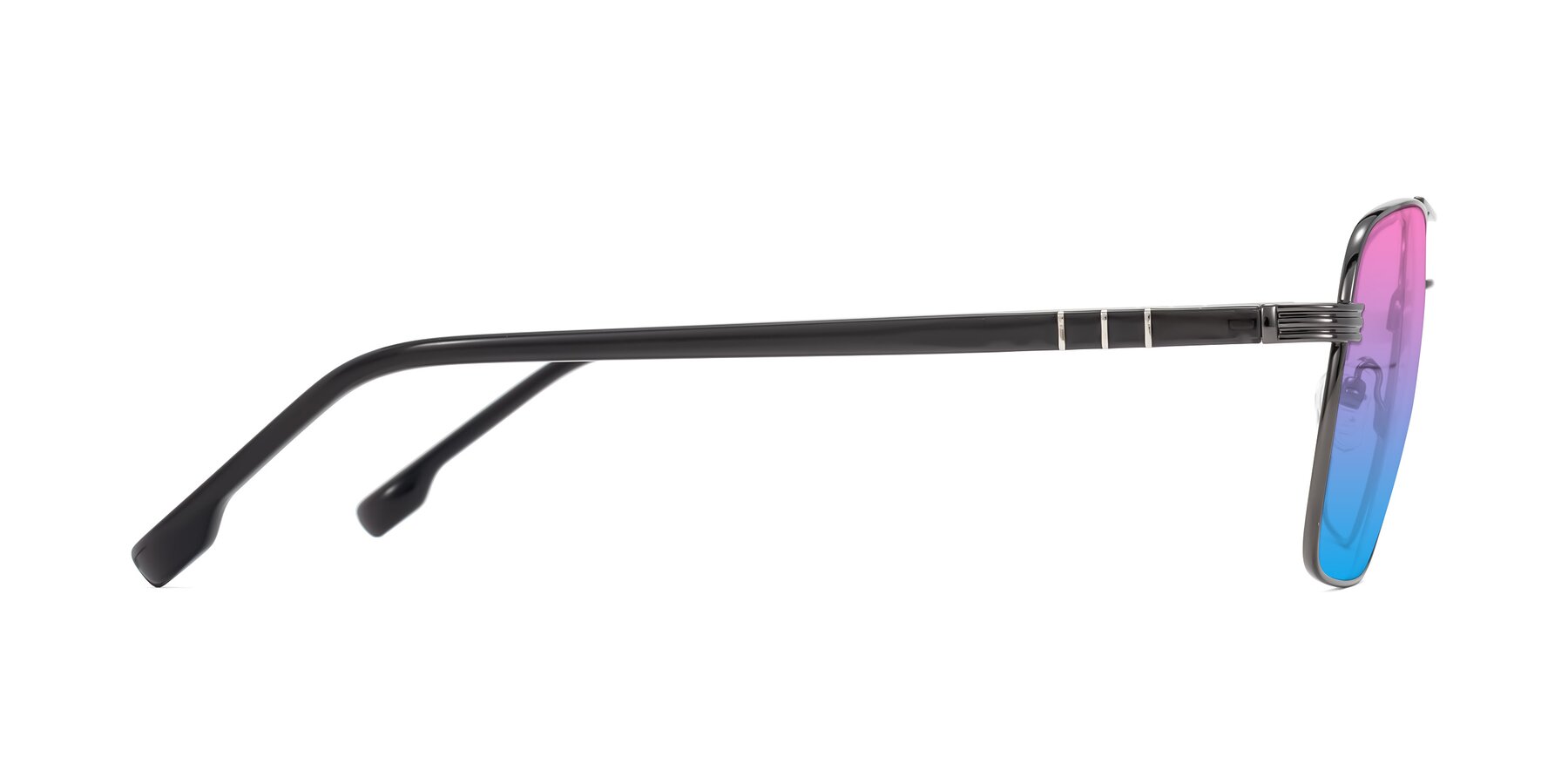 Side of Flinders in Gunmetal with Pink / Blue Gradient Lenses