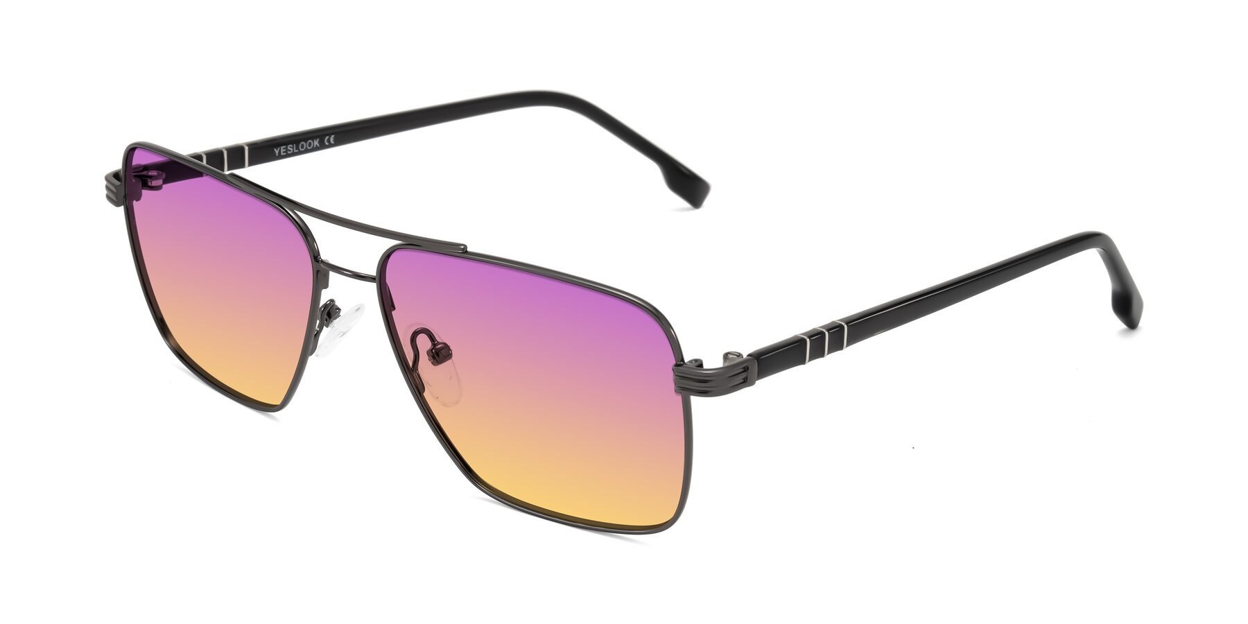 Angle of Flinders in Gunmetal with Purple / Yellow Gradient Lenses