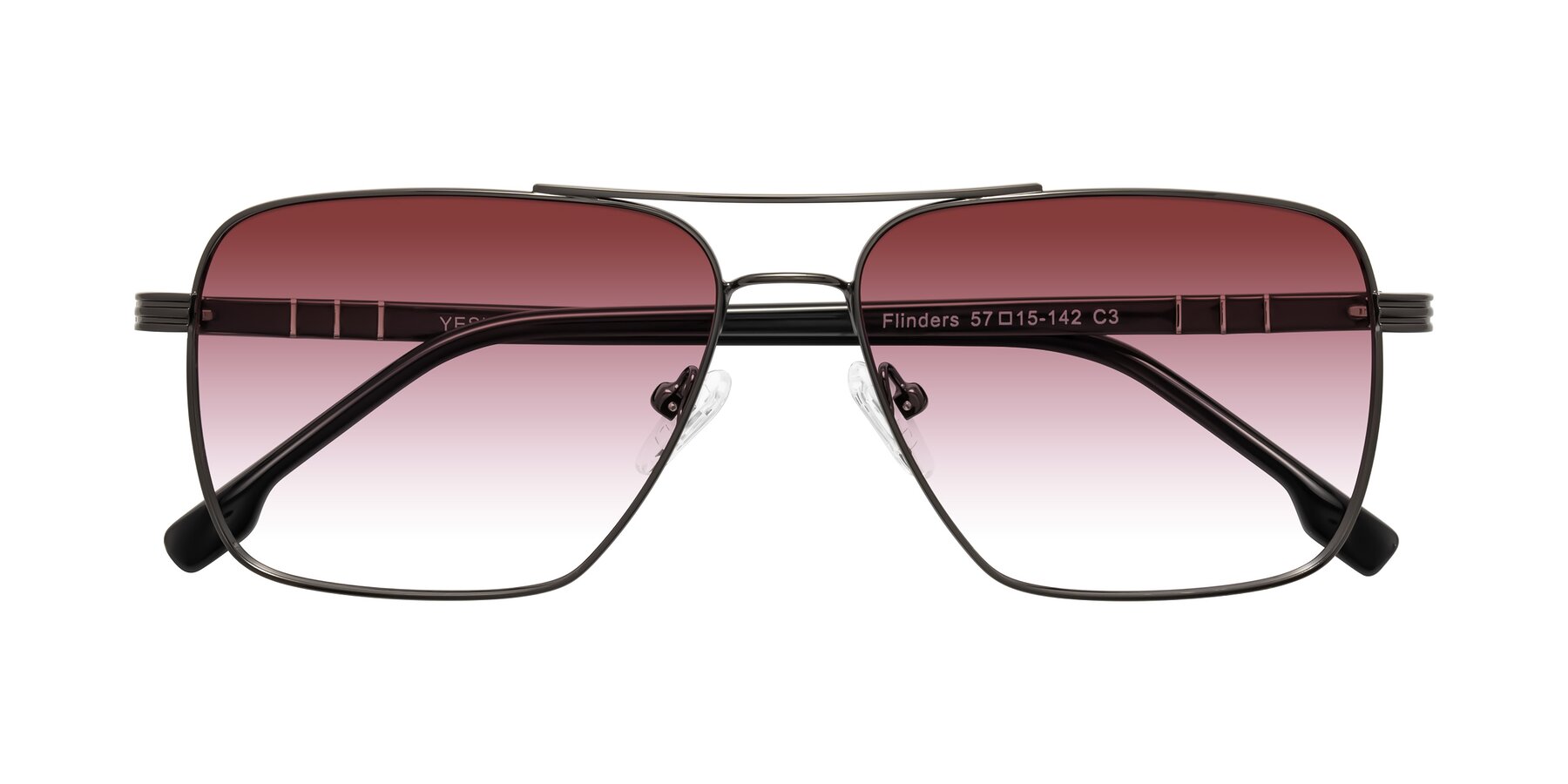 Folded Front of Flinders in Gunmetal with Garnet Gradient Lenses