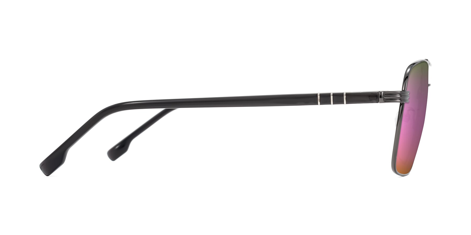 Side of Flinders in Gunmetal with Pink Mirrored Lenses