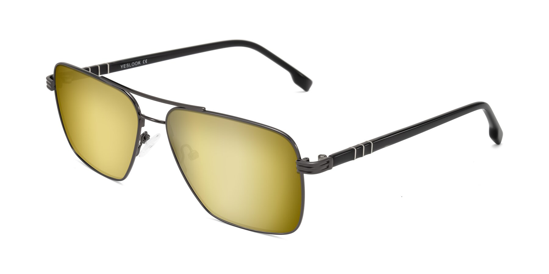 Angle of Flinders in Gunmetal with Gold Mirrored Lenses