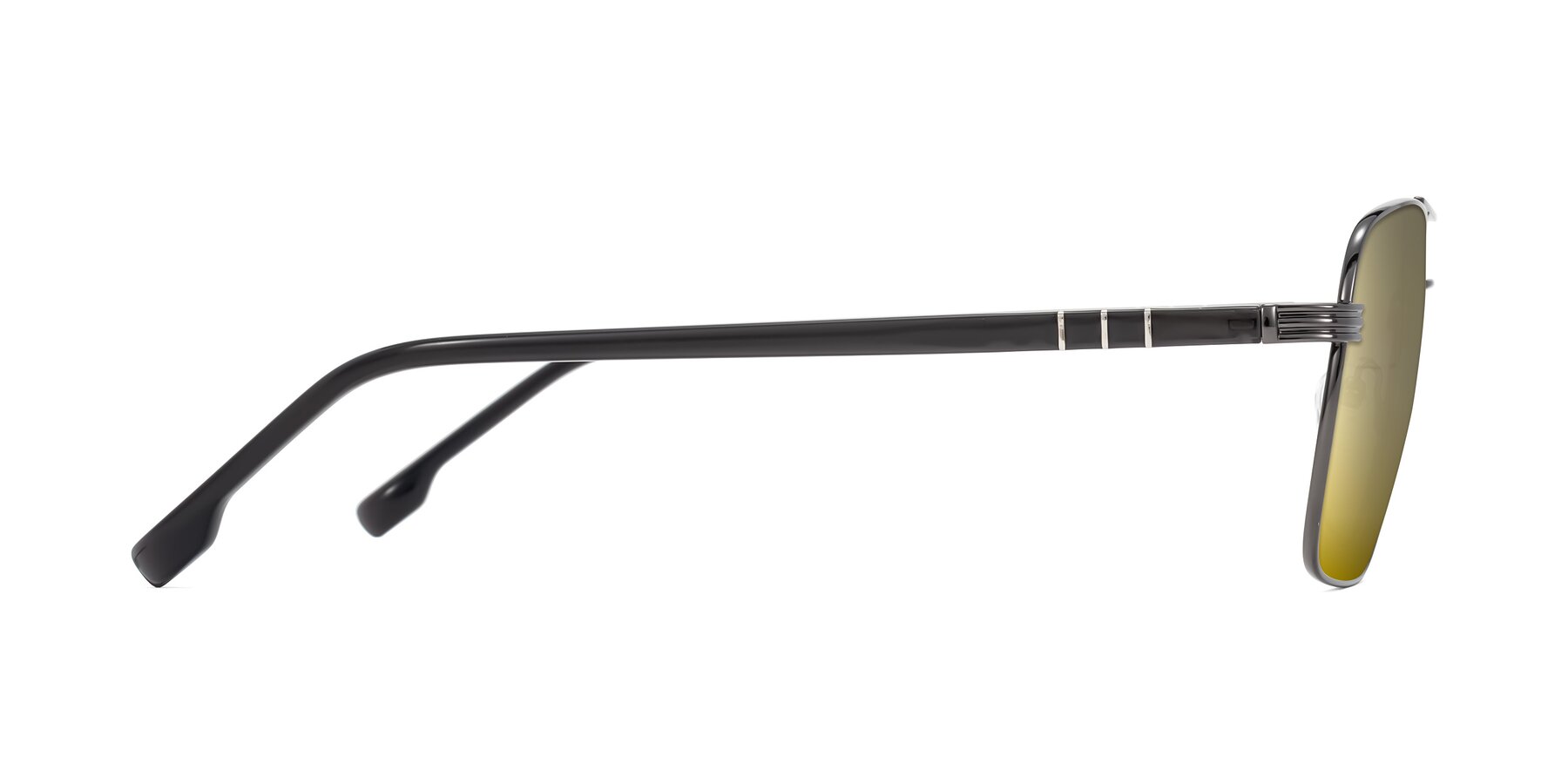 Side of Flinders in Gunmetal with Gold Mirrored Lenses