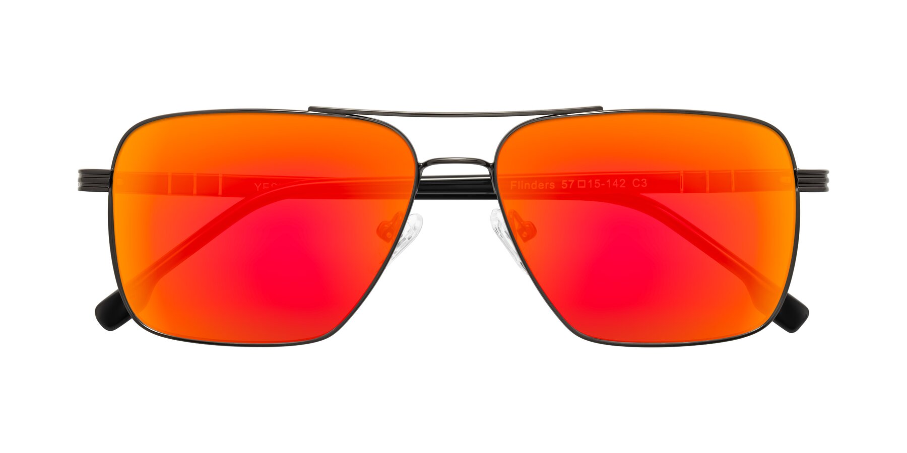 Folded Front of Flinders in Gunmetal with Red Gold Mirrored Lenses