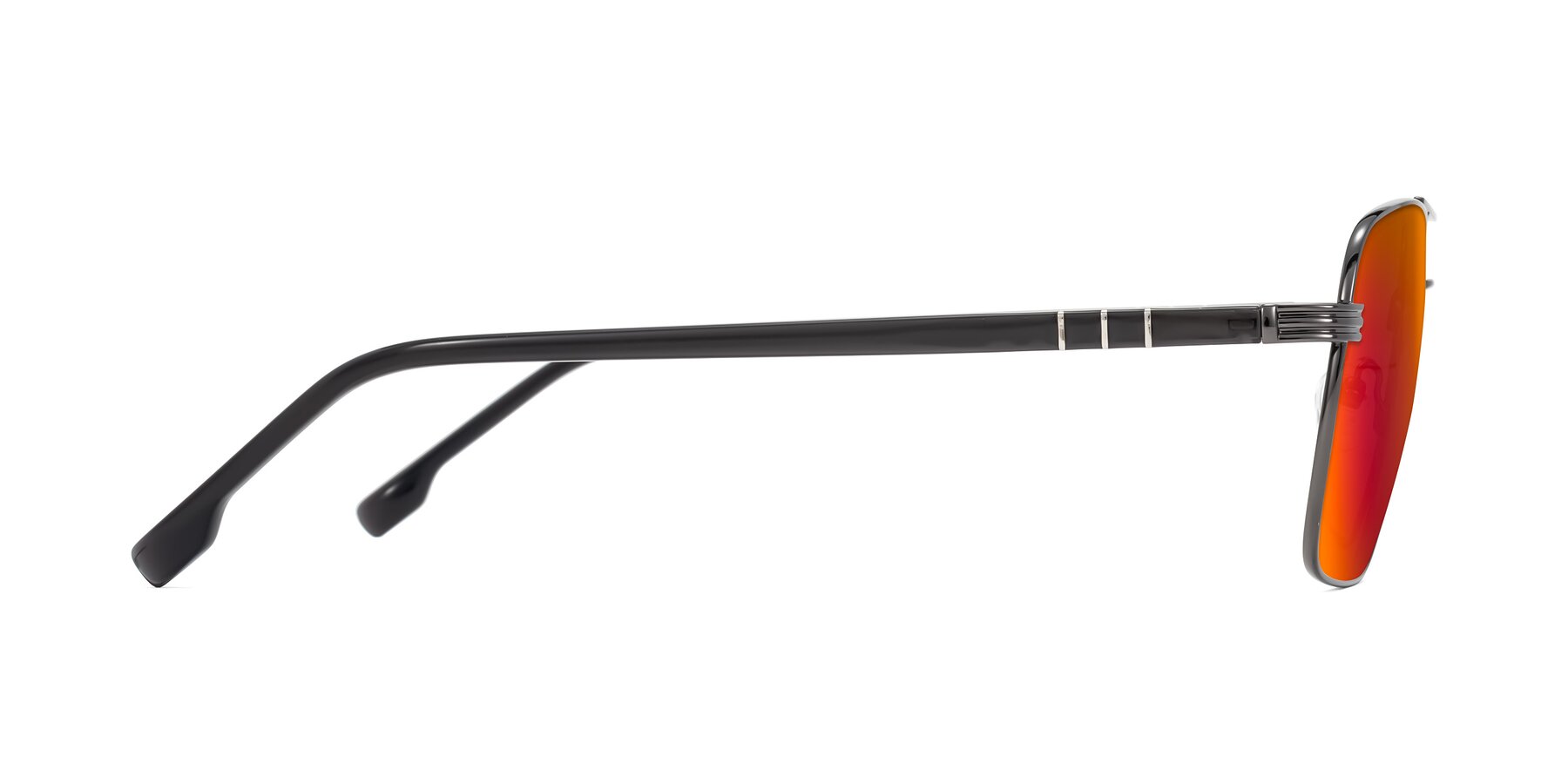 Side of Flinders in Gunmetal with Red Gold Mirrored Lenses