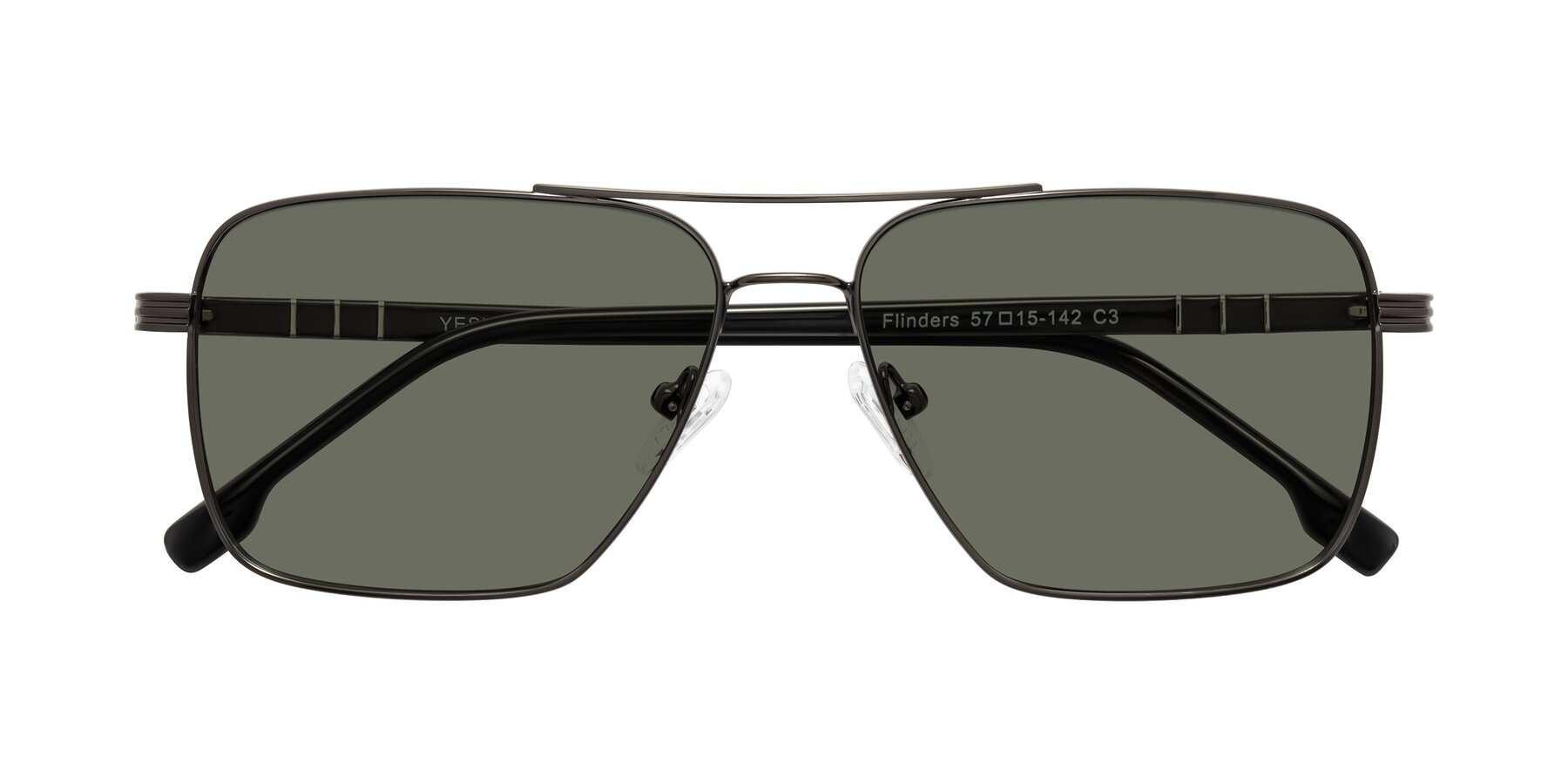 Folded Front of Flinders in Gunmetal with Gray Polarized Lenses