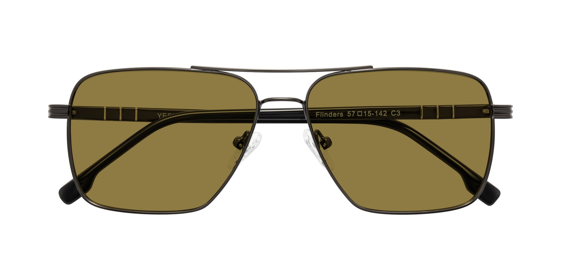 Folded Front of Flinders in Gunmetal with Brown Polarized Lenses