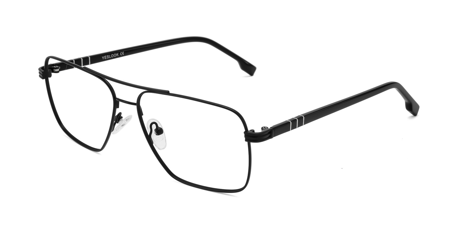 Angle of Flinders in Matte Black with Clear Reading Eyeglass Lenses