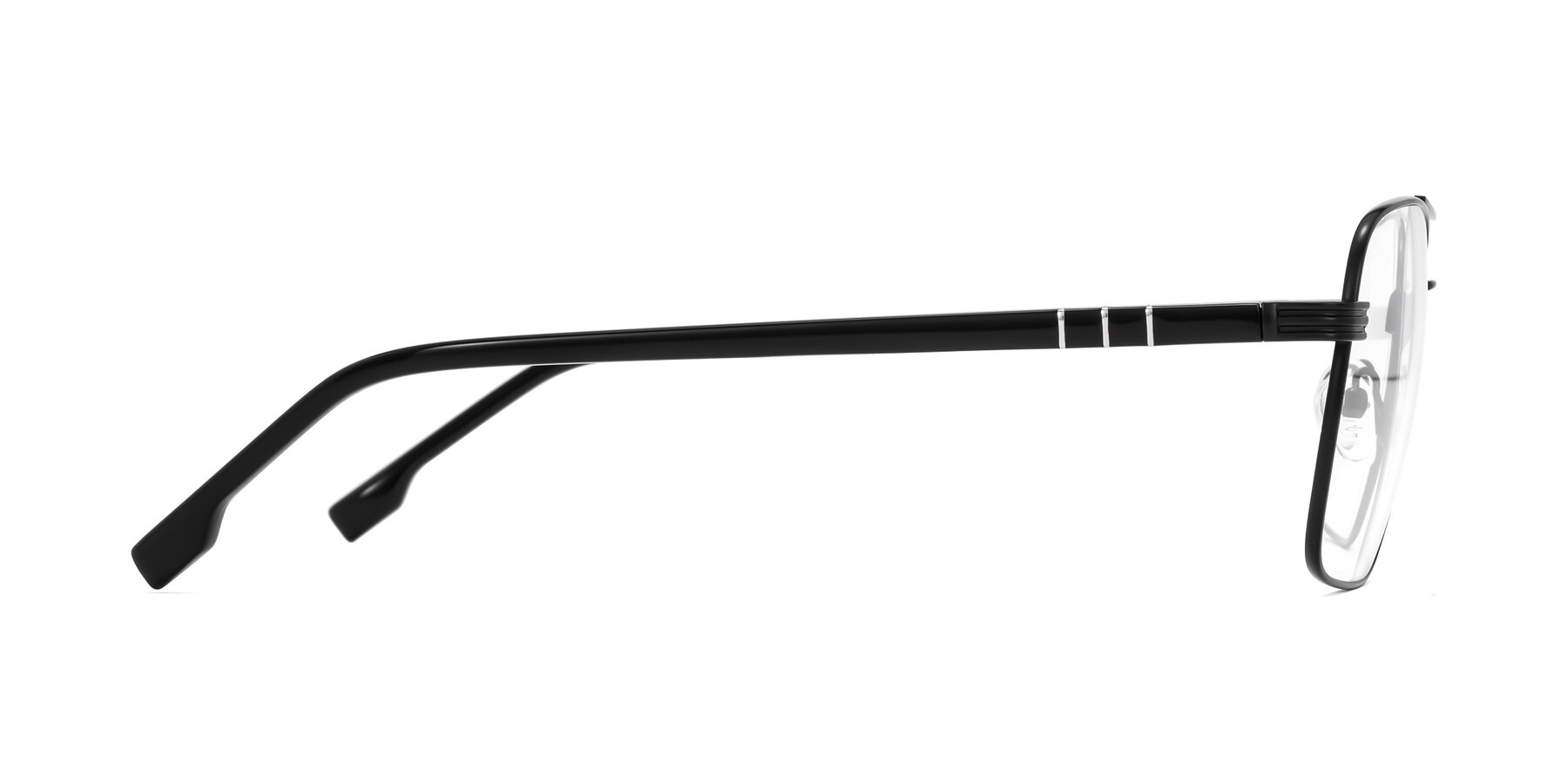 Side of Flinders in Matte Black with Clear Blue Light Blocking Lenses