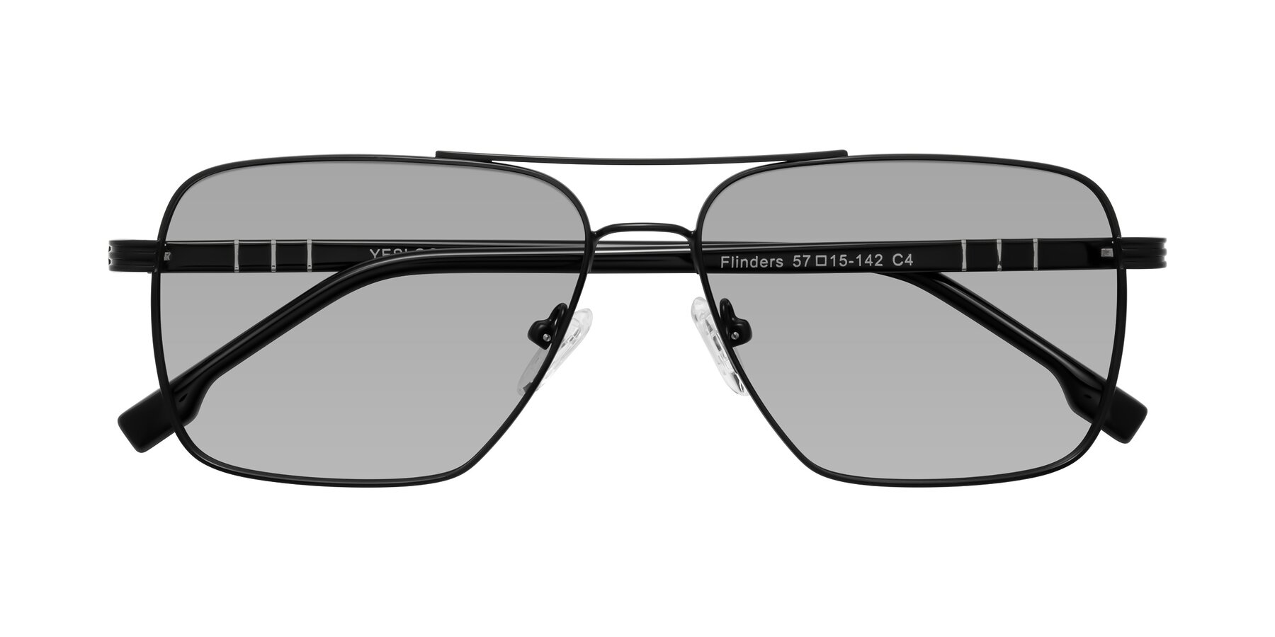 Folded Front of Flinders in Matte Black with Light Gray Tinted Lenses