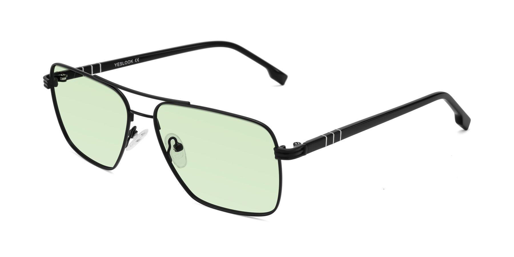 Angle of Flinders in Matte Black with Light Green Tinted Lenses